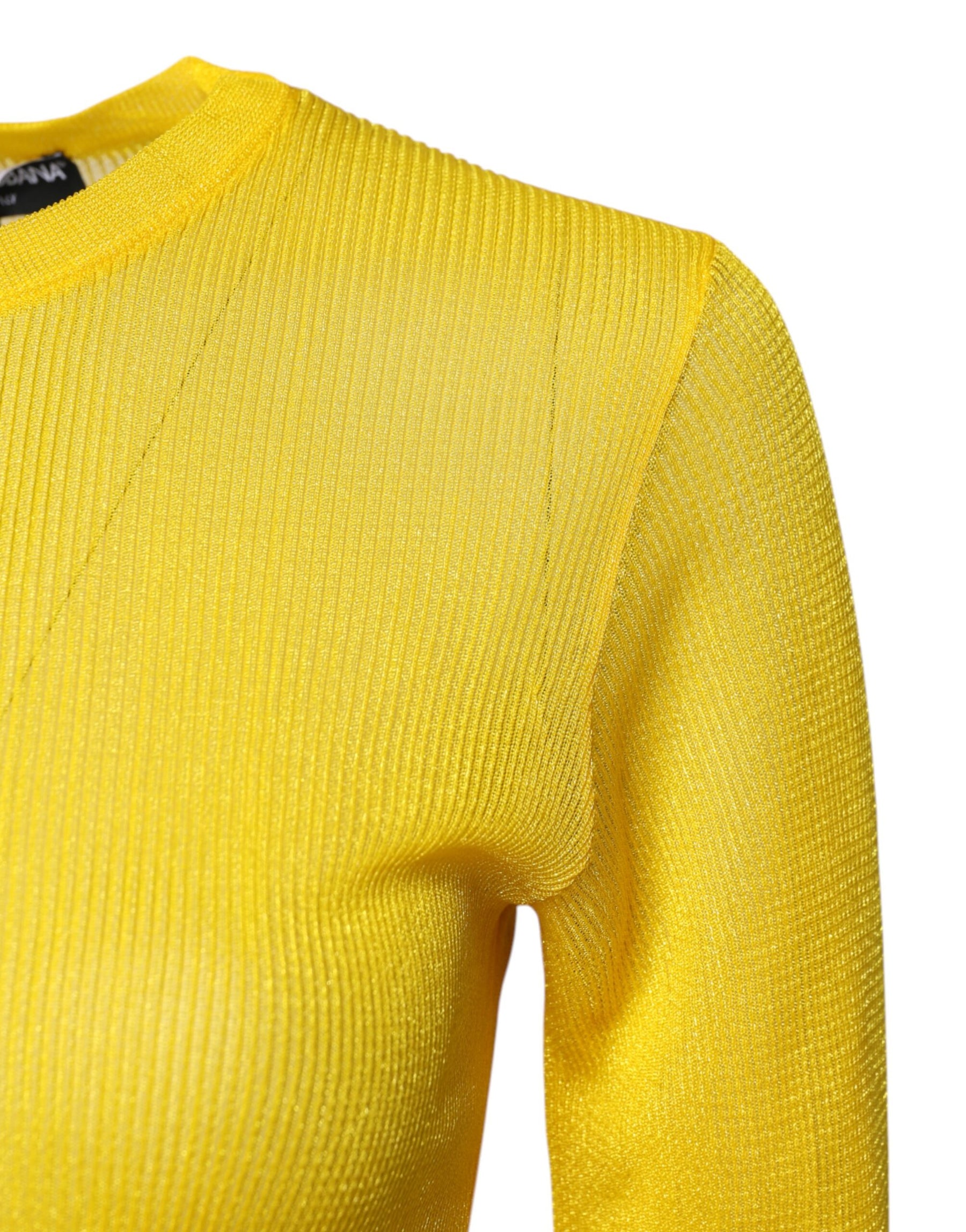 Dolce & Gabbana Yellow Polyester Women Pullover Top Sweater | Regal Royce