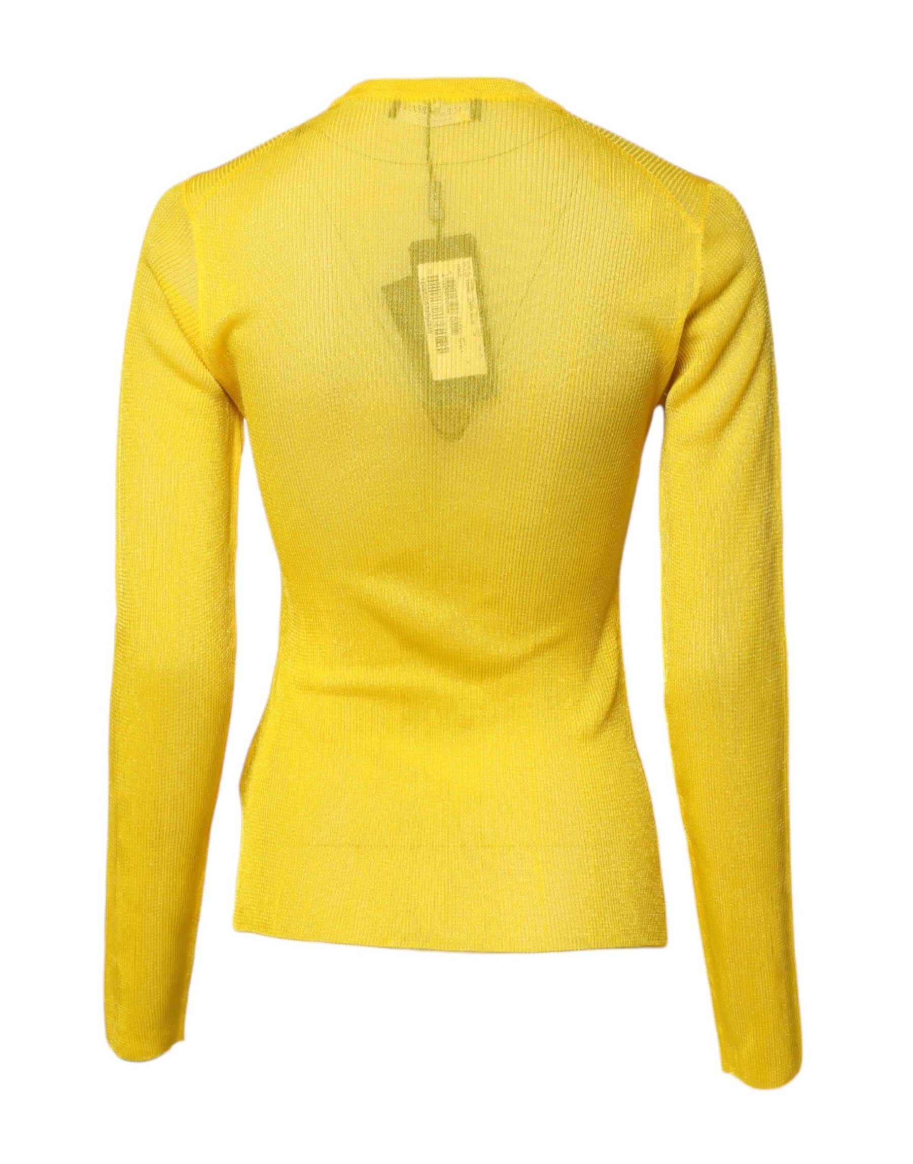 Dolce & Gabbana Yellow Polyester Women Pullover Top Sweater | Regal Royce