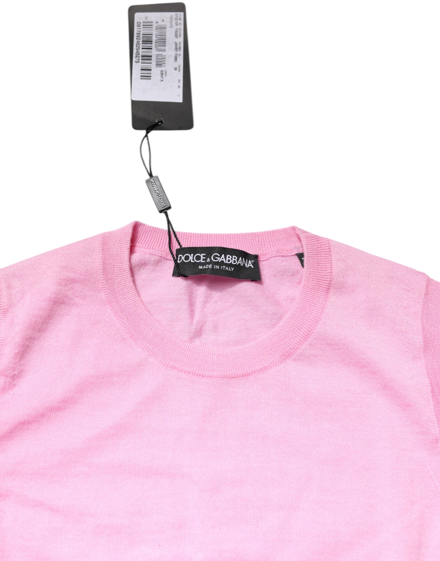 Dolce & Gabbana Pink Cashmere Round Neck Sleeveless Tank Top | Regal Royce