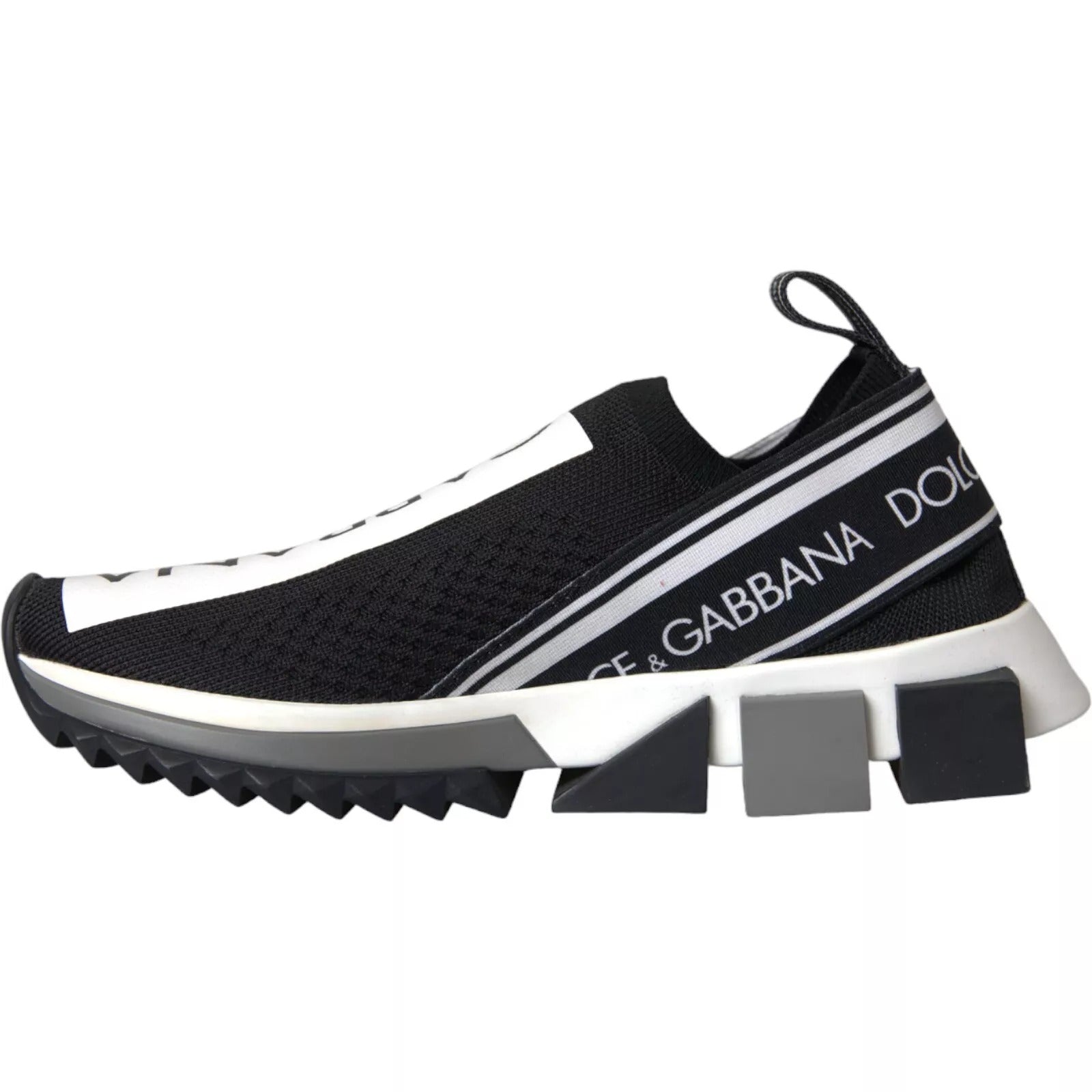 Dolce & Gabbana Black White Slip On Sorrento Sneakers Shoes | Regal Royce