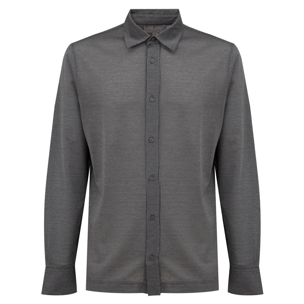 Canali Gray Cotton Pattern Shirt | Regal Royce