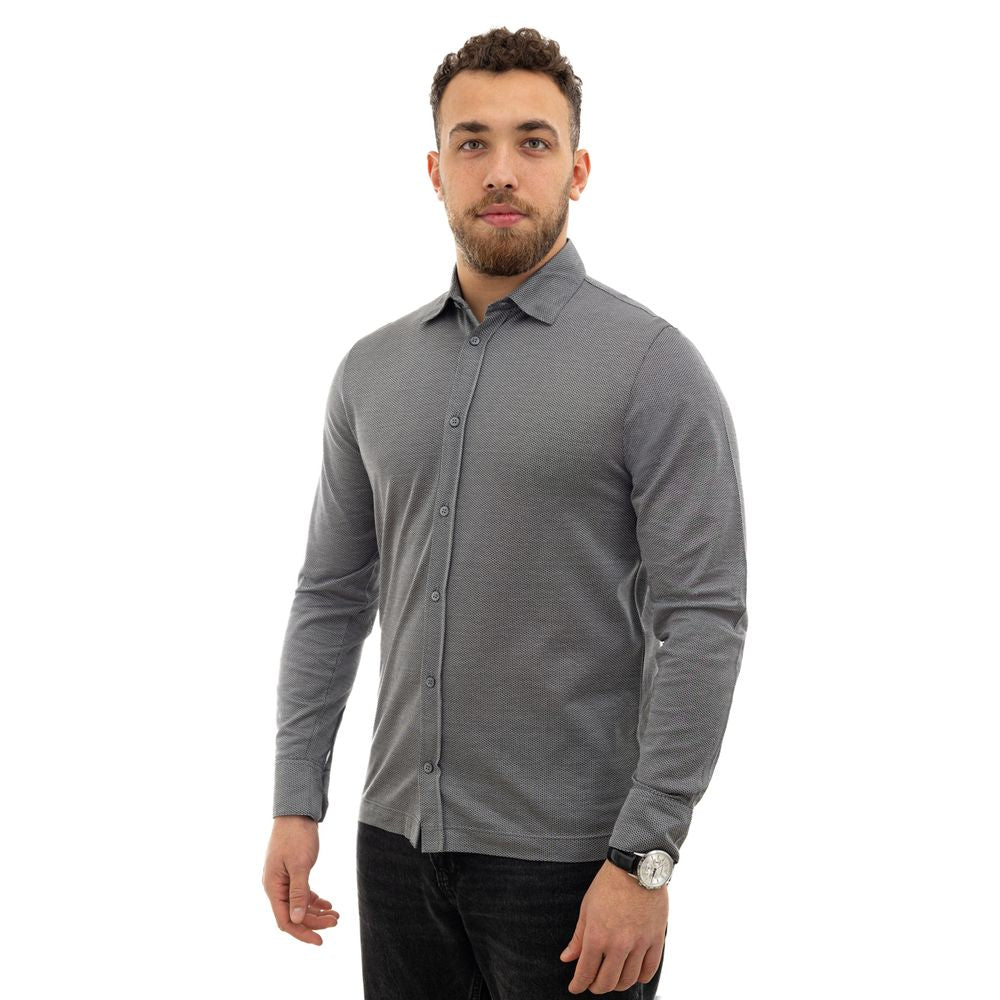Canali Gray Cotton Pattern Shirt | Regal Royce