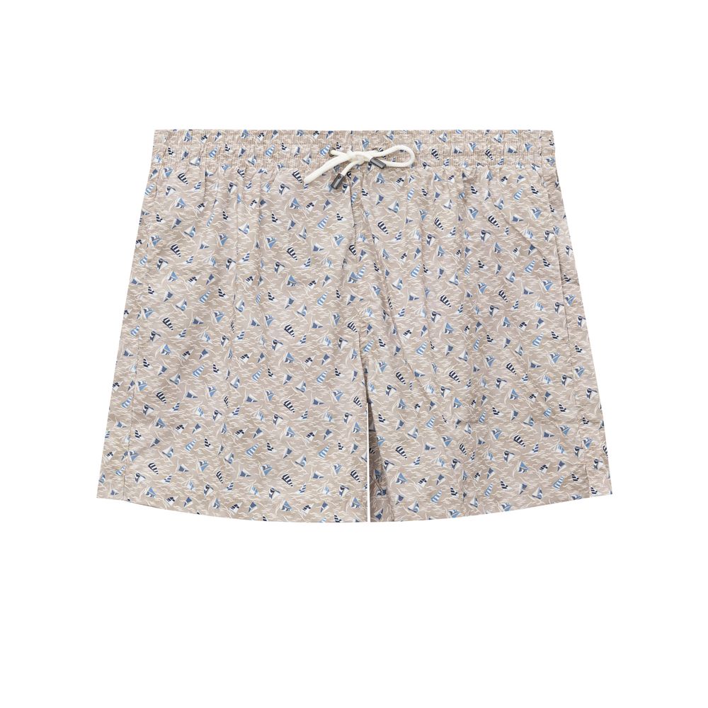 Canali Beige Polyester Swim Shorts | Regal Royce