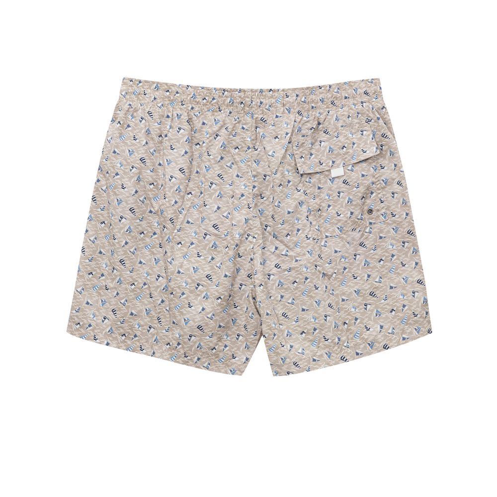 Canali Beige Polyester Swim Shorts | Regal Royce
