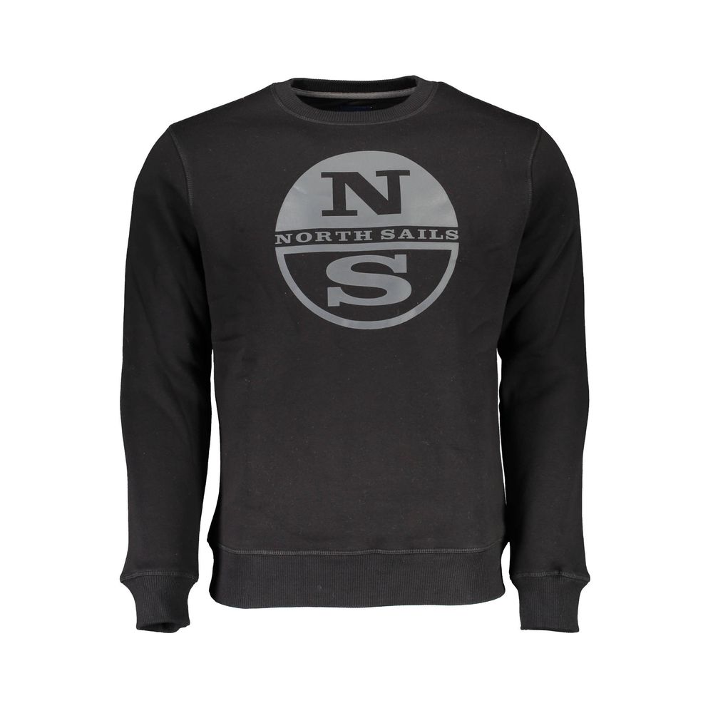 North Sails Black Cotton Men Sweatshirt | Regal Royce