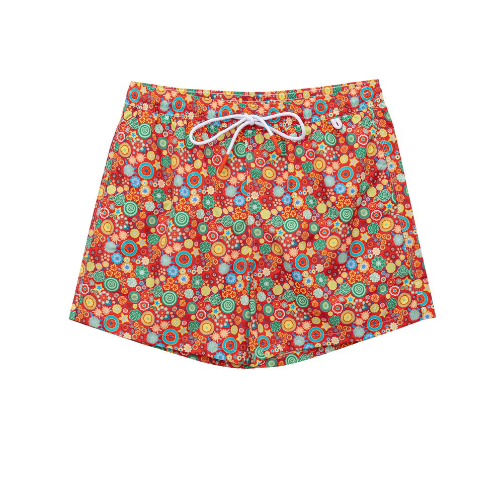 Isaia Red Polyester Swim Shorts | Regal Royce