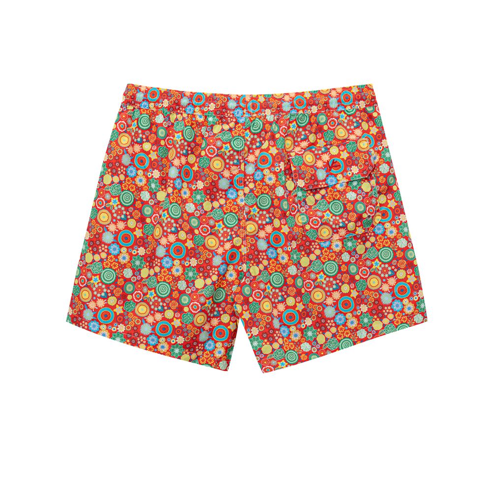 Isaia Red Polyester Swim Shorts | Regal Royce