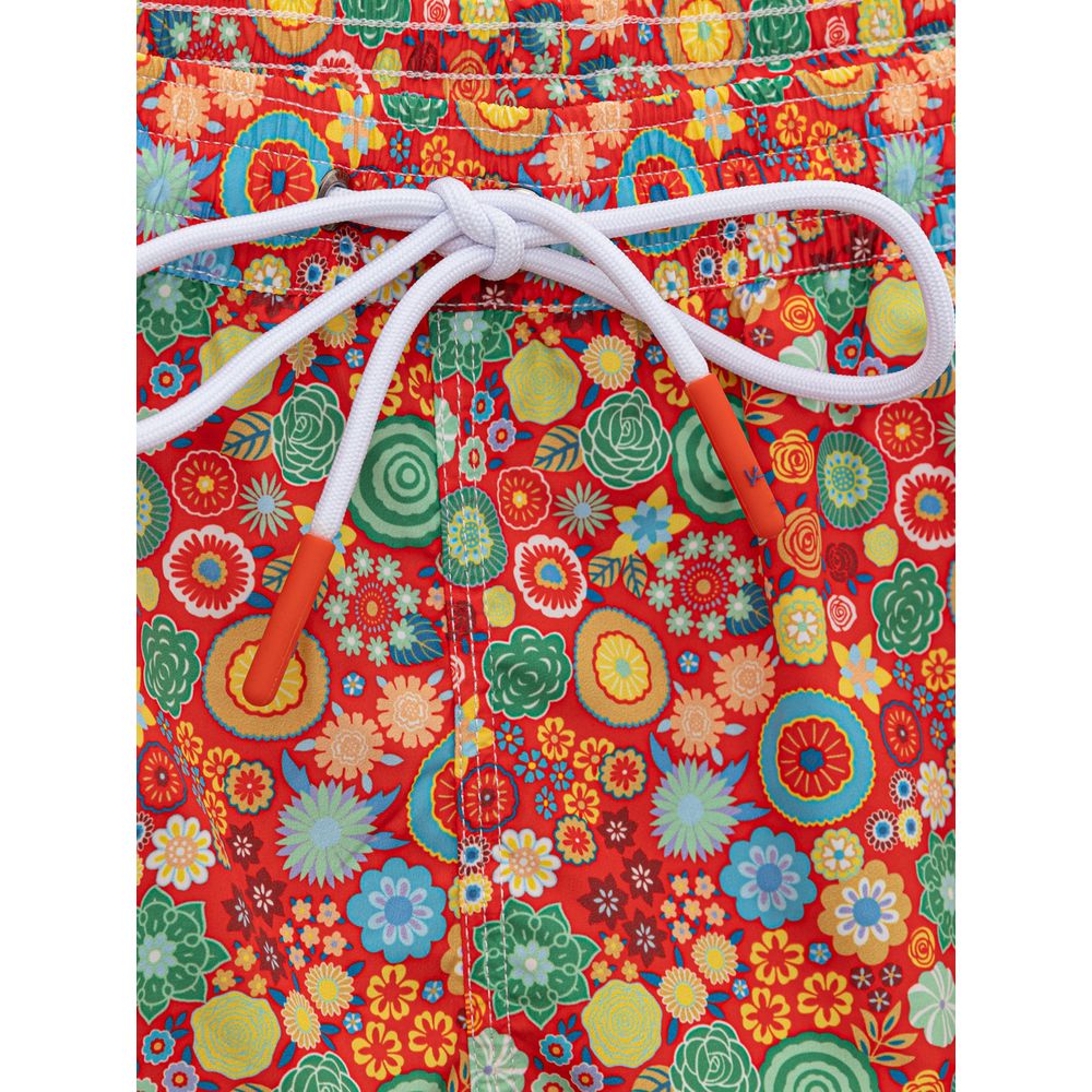 Isaia Red Polyester Swim Shorts | Regal Royce