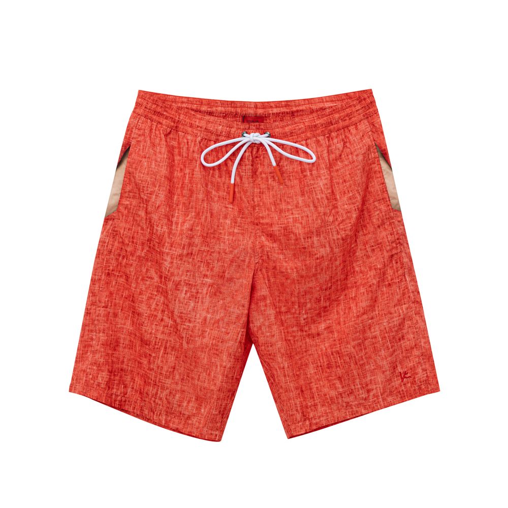 Isaia Red Polyester Swim Shorts | Regal Royce