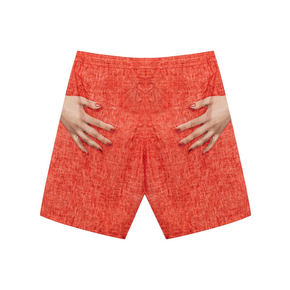 Isaia Red Polyester Swim Shorts | Regal Royce