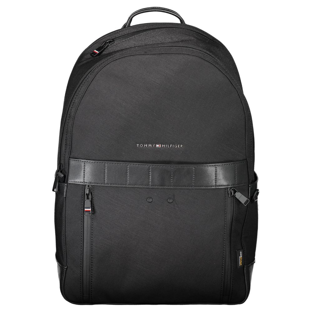 Tommy Hilfiger Black Nylon Men Backpack | Regal Royce