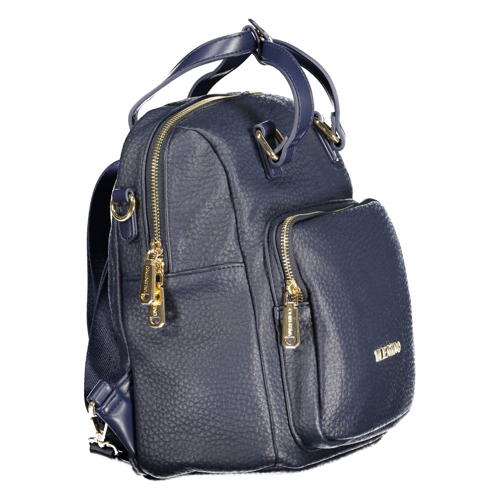Mario Valentino Blue Polyurethane Women Backpack | Regal Royce