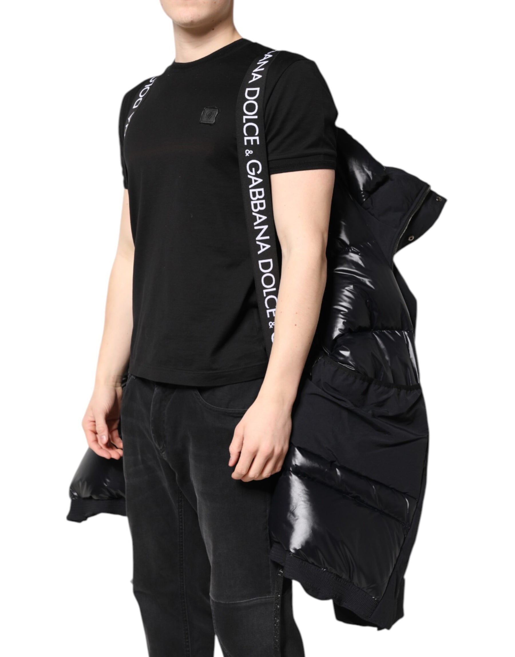 Dolce & Gabbana Black Nylon Full Zip Hooded Parka Jacket | Regal Royce