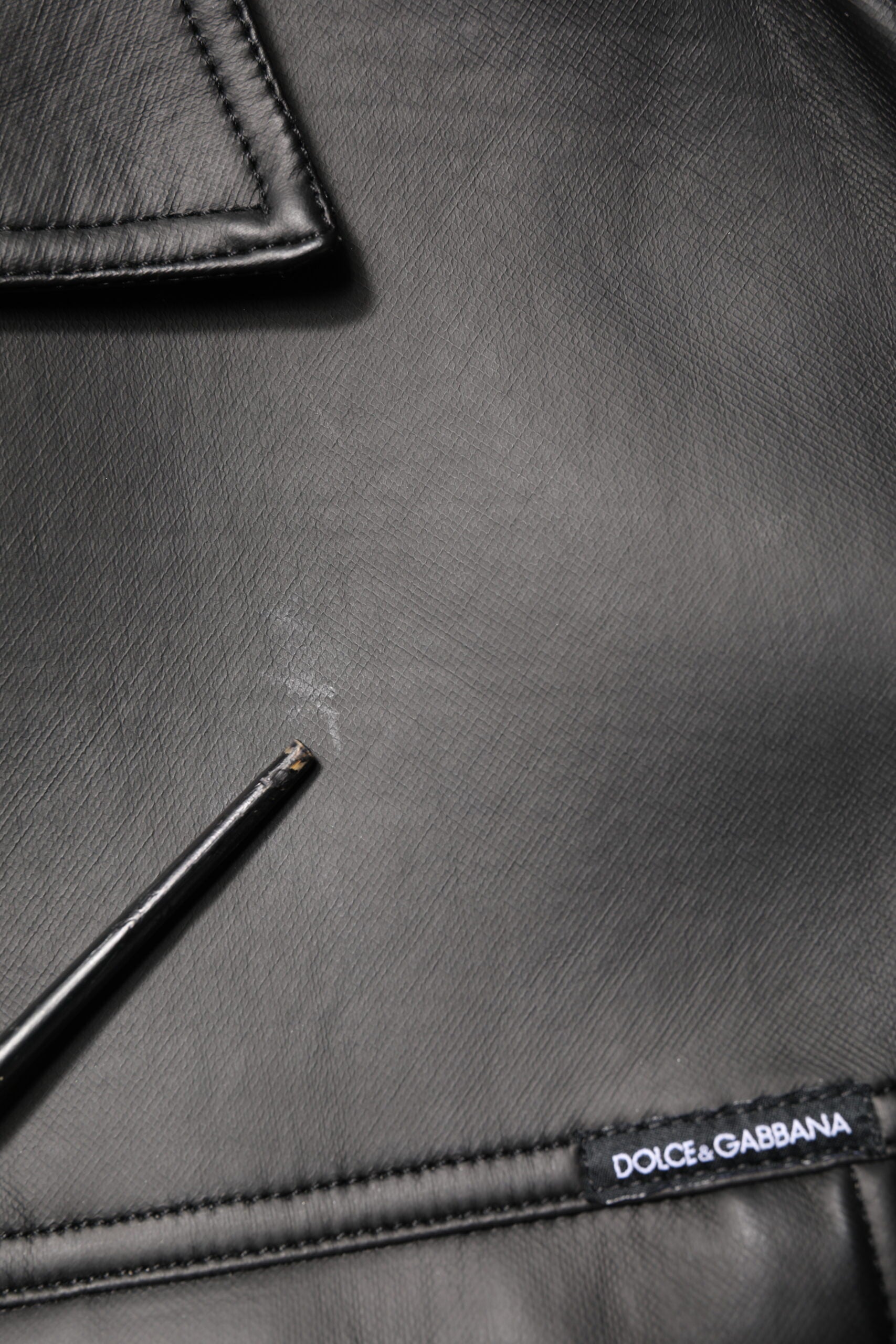 Dolce & Gabbana Black Polyester Button Down Biker Jacket | Regal Royce