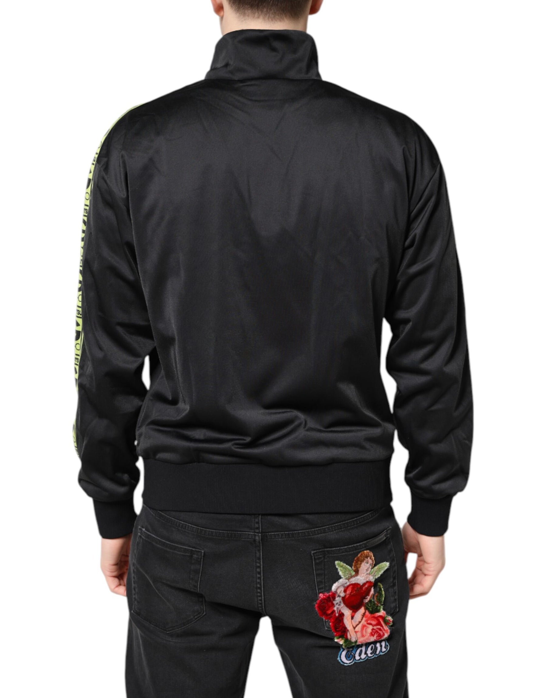 Dolce & Gabbana Black Logo Turtleneck Zip Bomber Jacket | Regal Royce