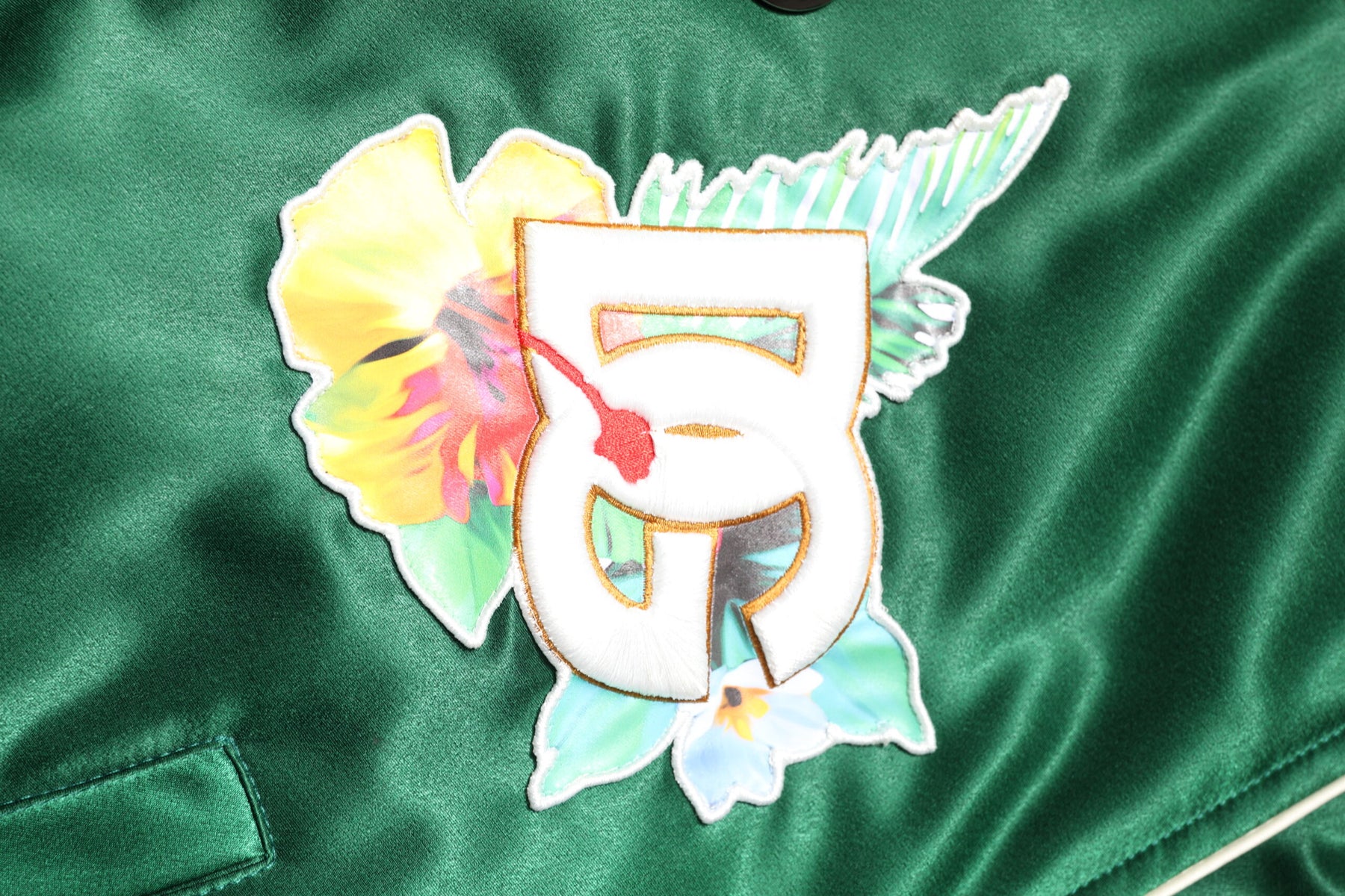 Dolce & Gabbana Green Floral DG Logo Full Zip Bomber Jacket | Regal Royce