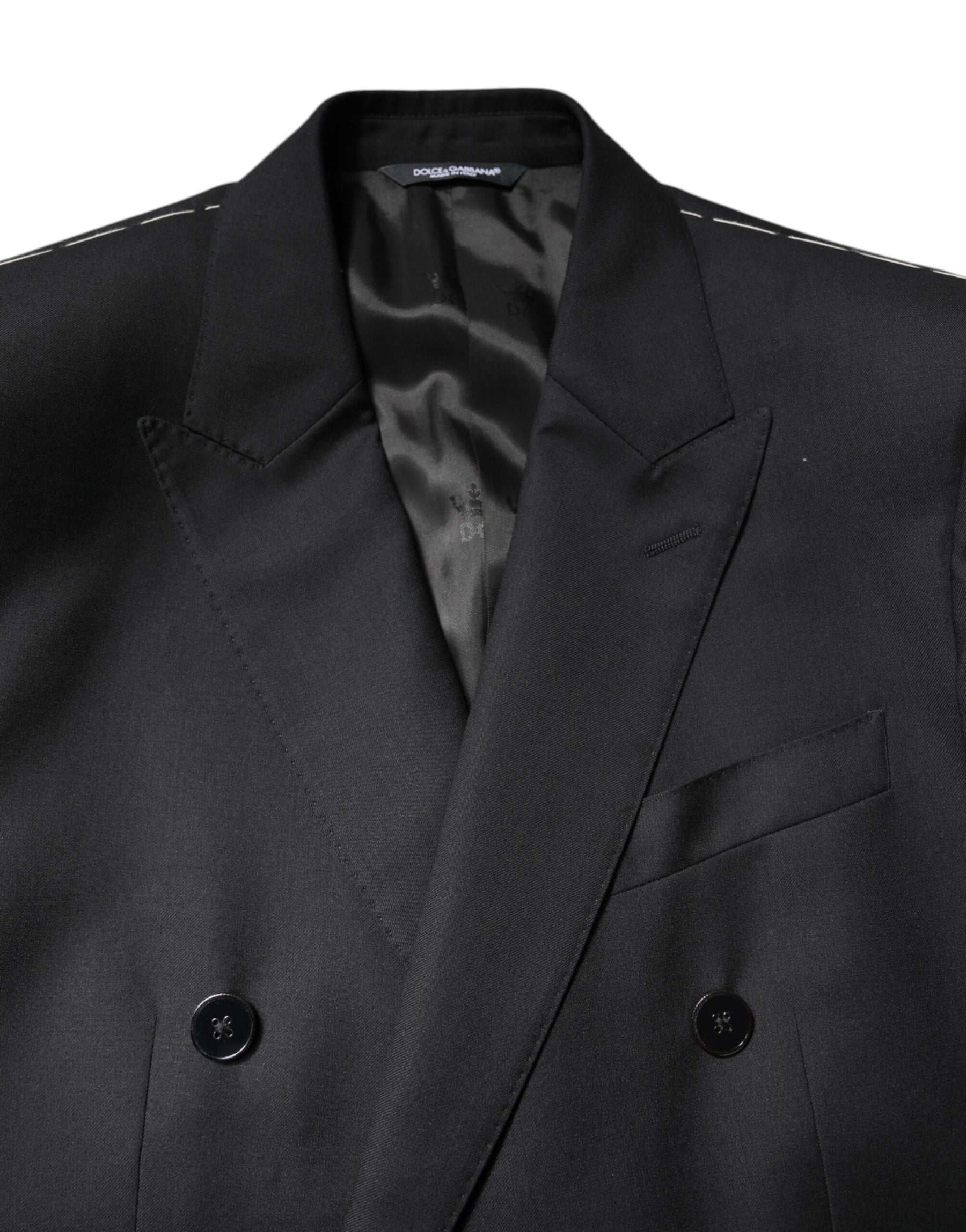Dolce & Gabbana Black MARTINI Double Breasted Coat Blazer | Regal Royce
