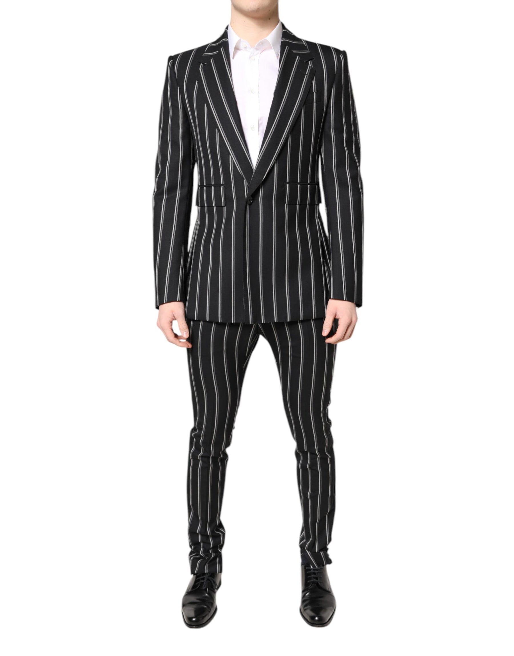 Dolce & Gabbana Black Striped SICILIA Formal 2 Piece Suit | Regal Royce