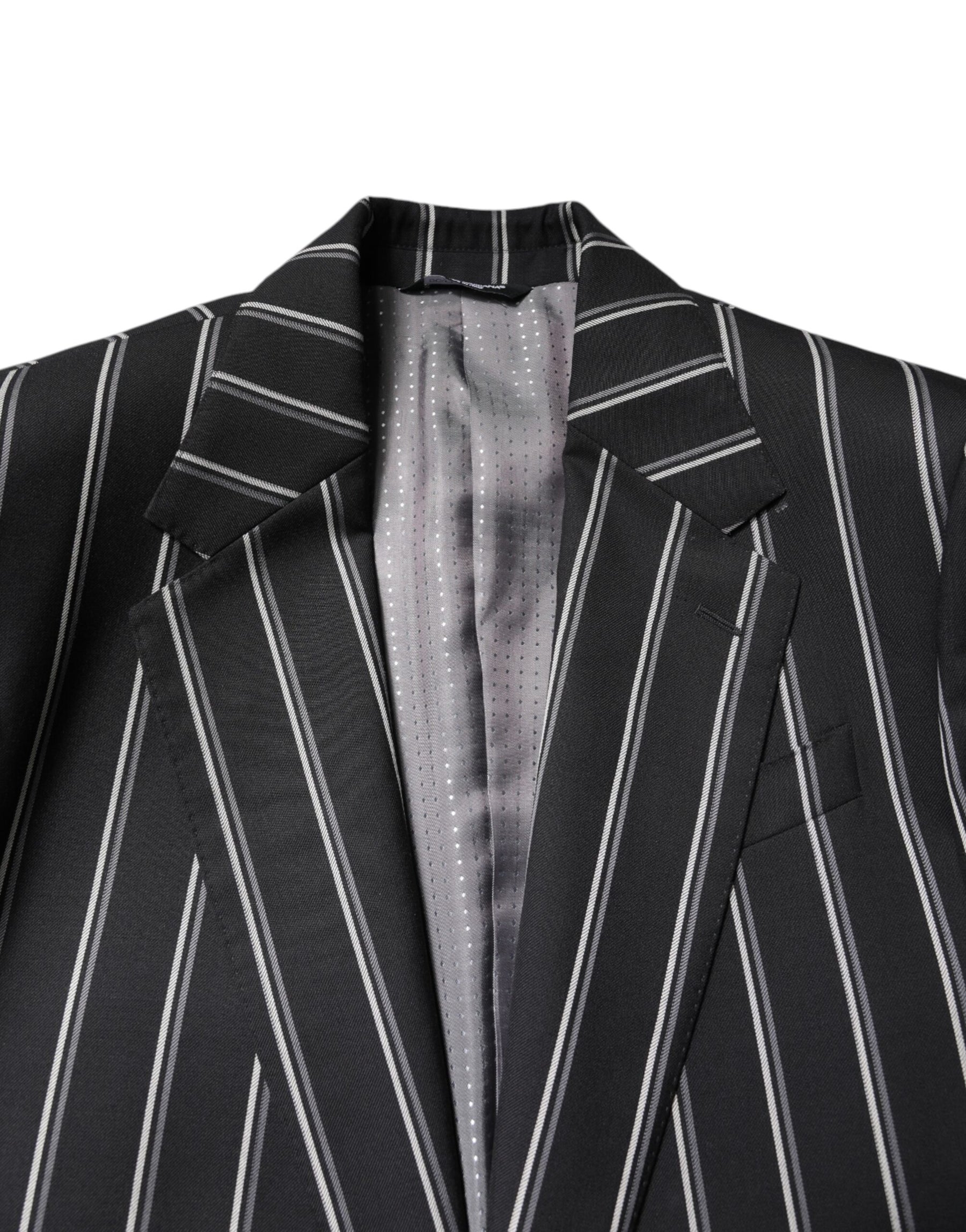 Dolce & Gabbana Black Striped SICILIA Formal 2 Piece Suit | Regal Royce