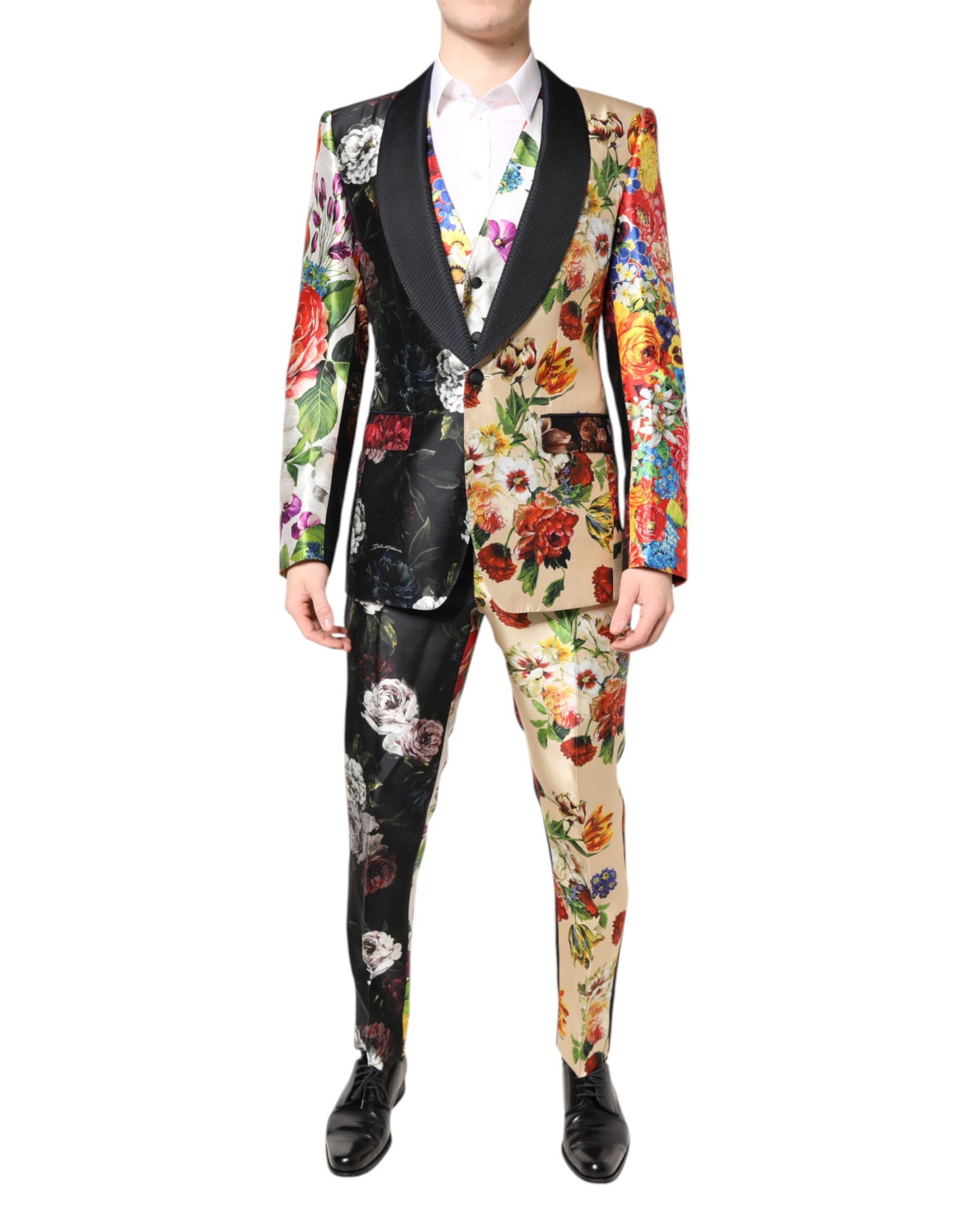 Dolce & Gabbana Multicolor Floral SICILIA Silk 3 Piece Suit | Regal Royce