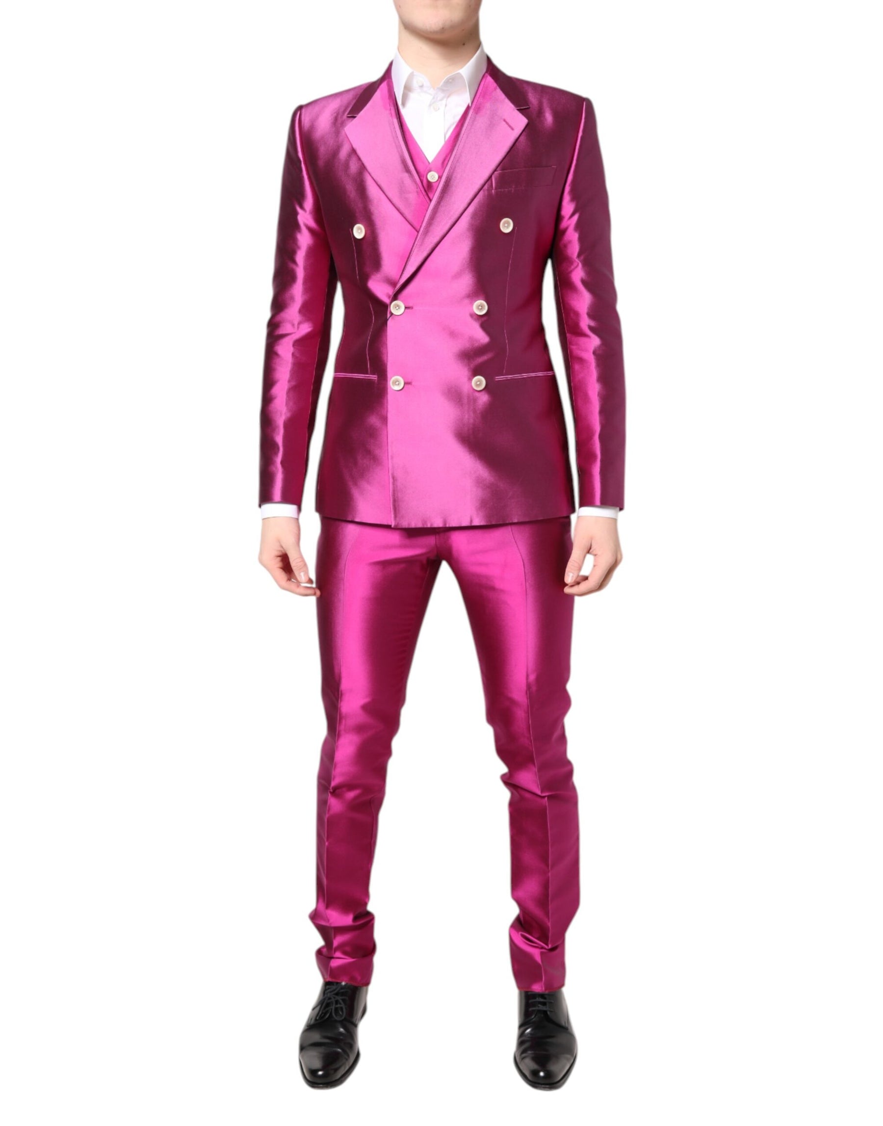 Dolce & Gabbana Pink SICILIA Double Breasted 3 Piece Suit | Regal Royce