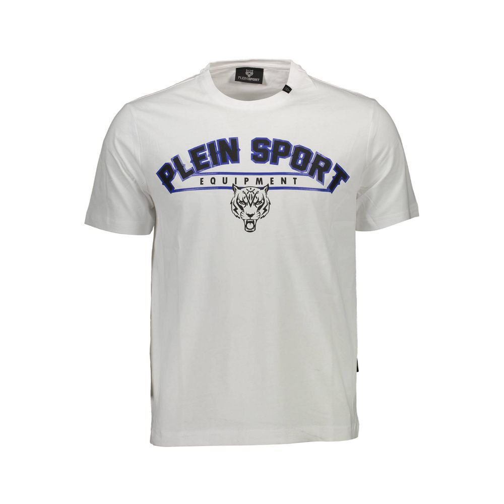 Plein Sport White Cotton Men T-Shirt | Regal Royce