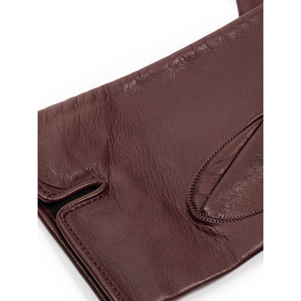 Dolce & Gabbana Burgundy Leather Gloves | Regal Royce