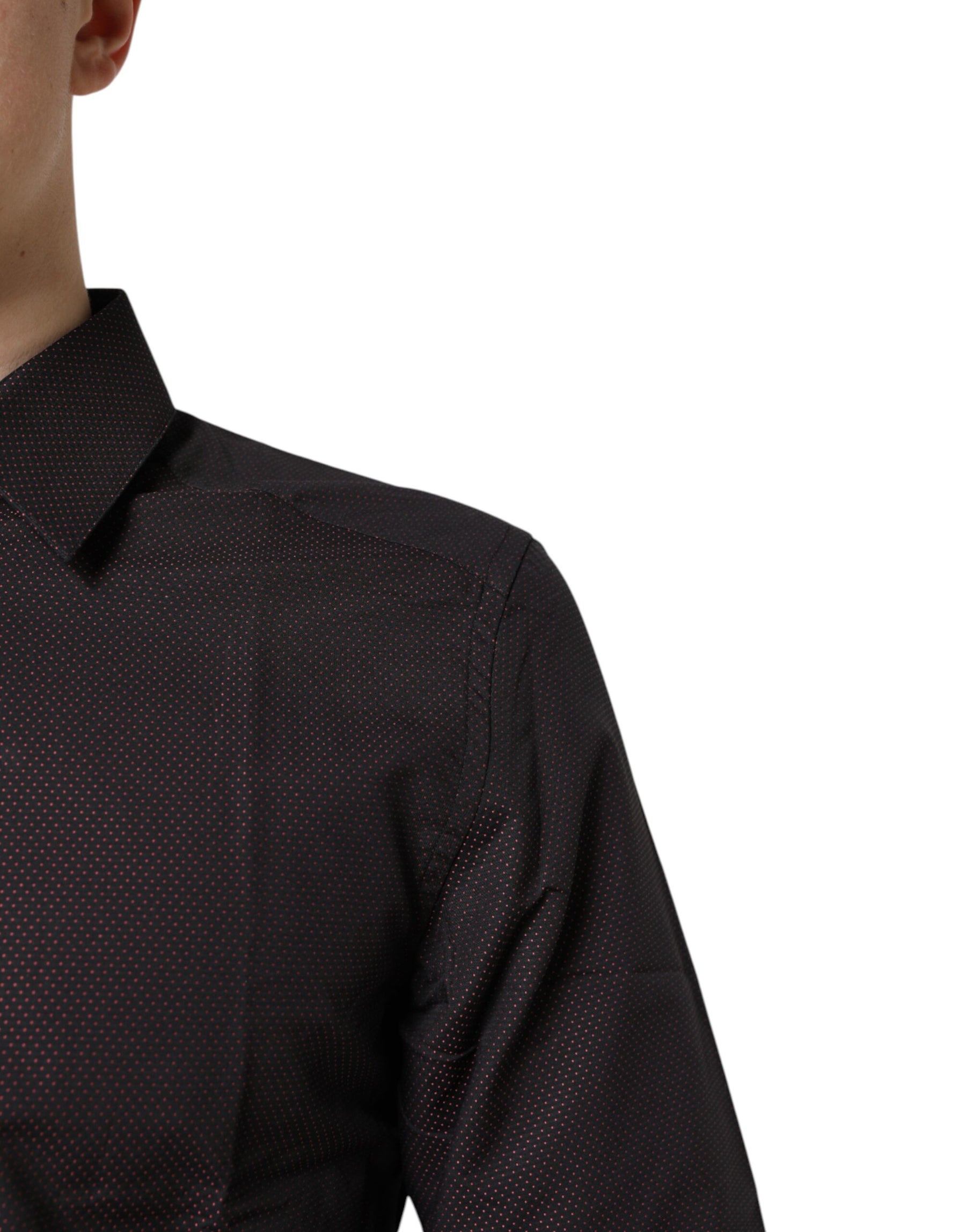 Dolce & Gabbana Maroon Jacquard Cotton GOLD Men Dress Shirt | Regal Royce