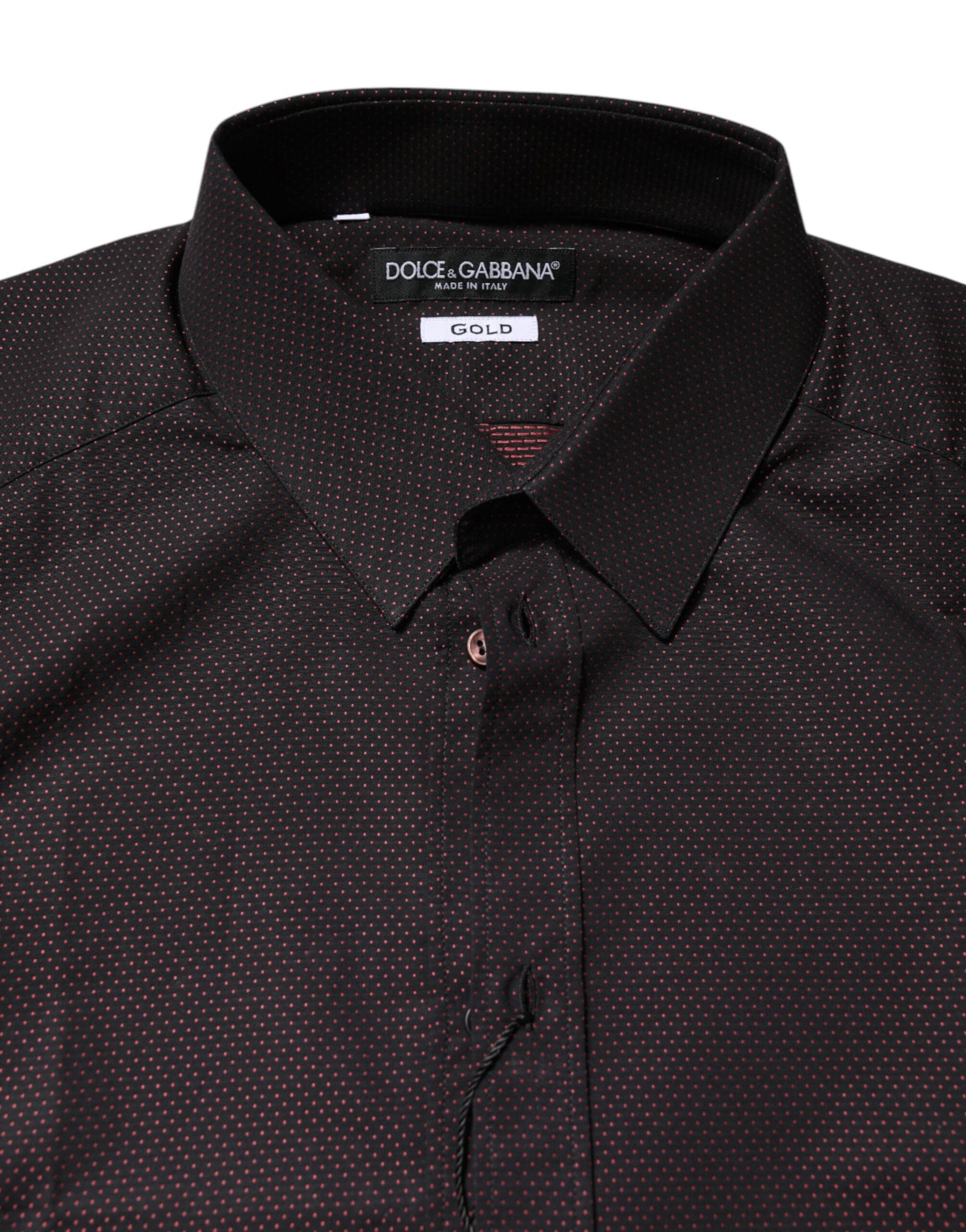 Dolce & Gabbana Maroon Jacquard Cotton GOLD Men Dress Shirt | Regal Royce