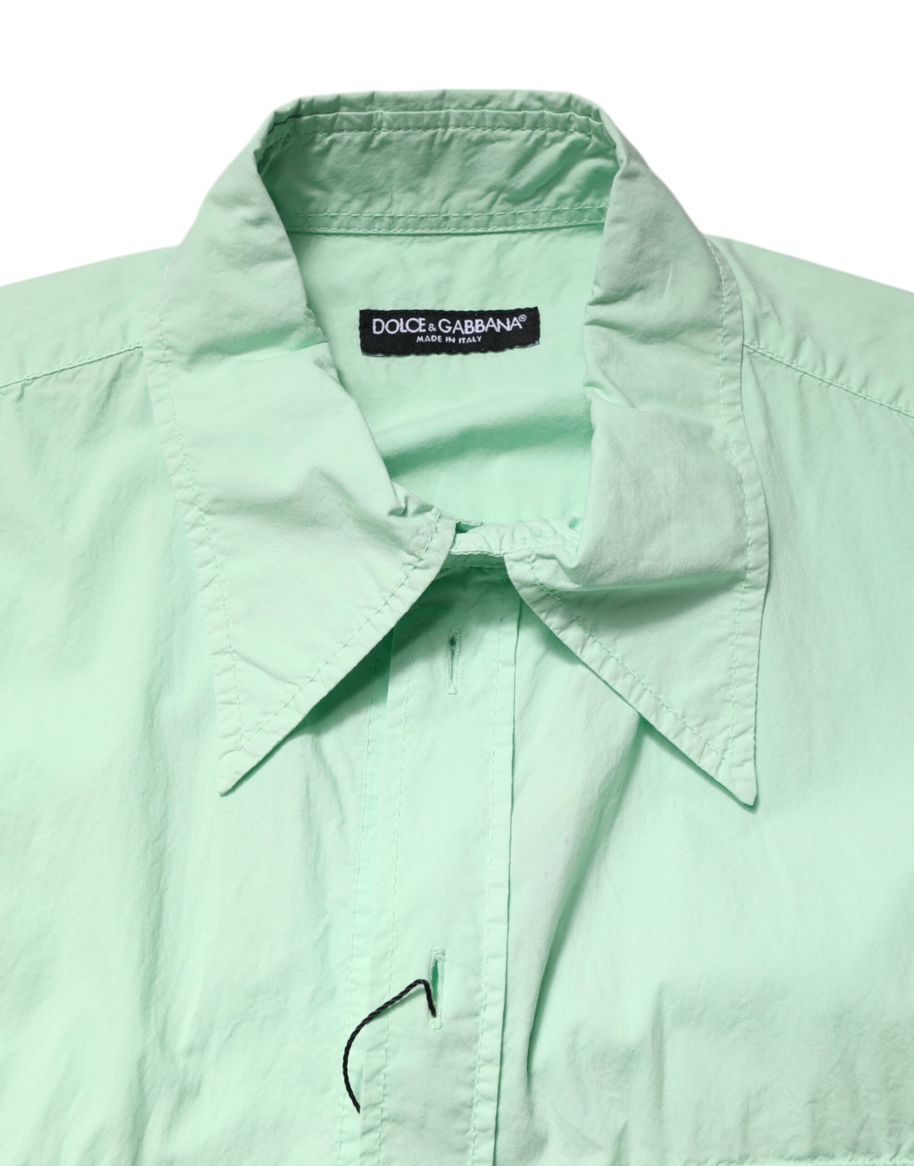Dolce & Gabbana Green Cotton Short Sleeves Men Casual Shirt | Regal Royce