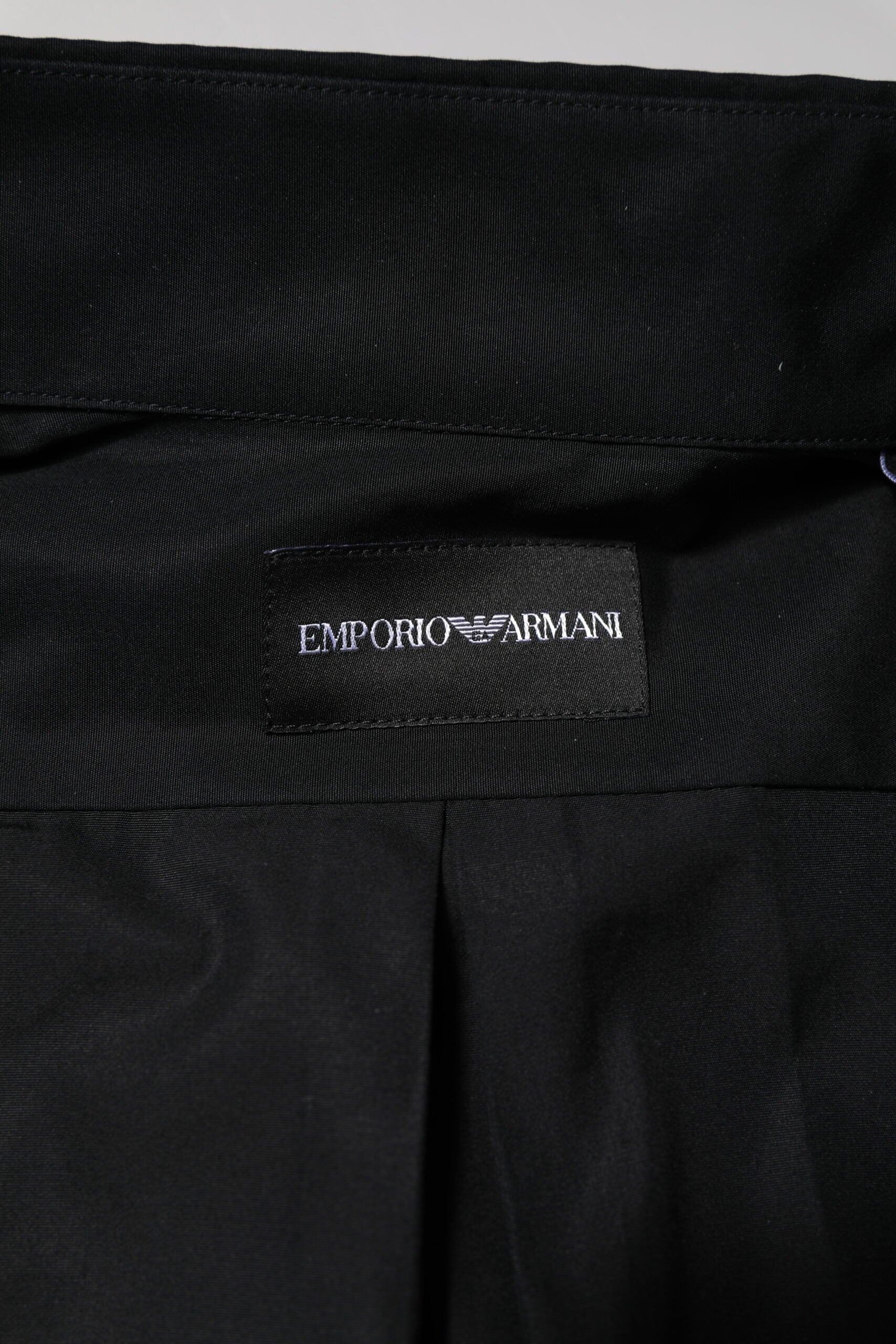 Emporio Armani Black Cotton Long Sleeves Men Formal Dress Shirt | Regal Royce