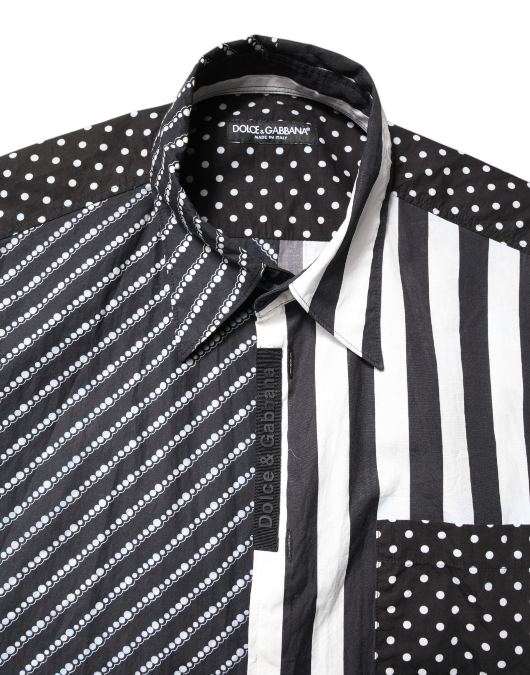 Dolce & Gabbana Black White Stripe Button Down Casual Shirt | Regal Royce