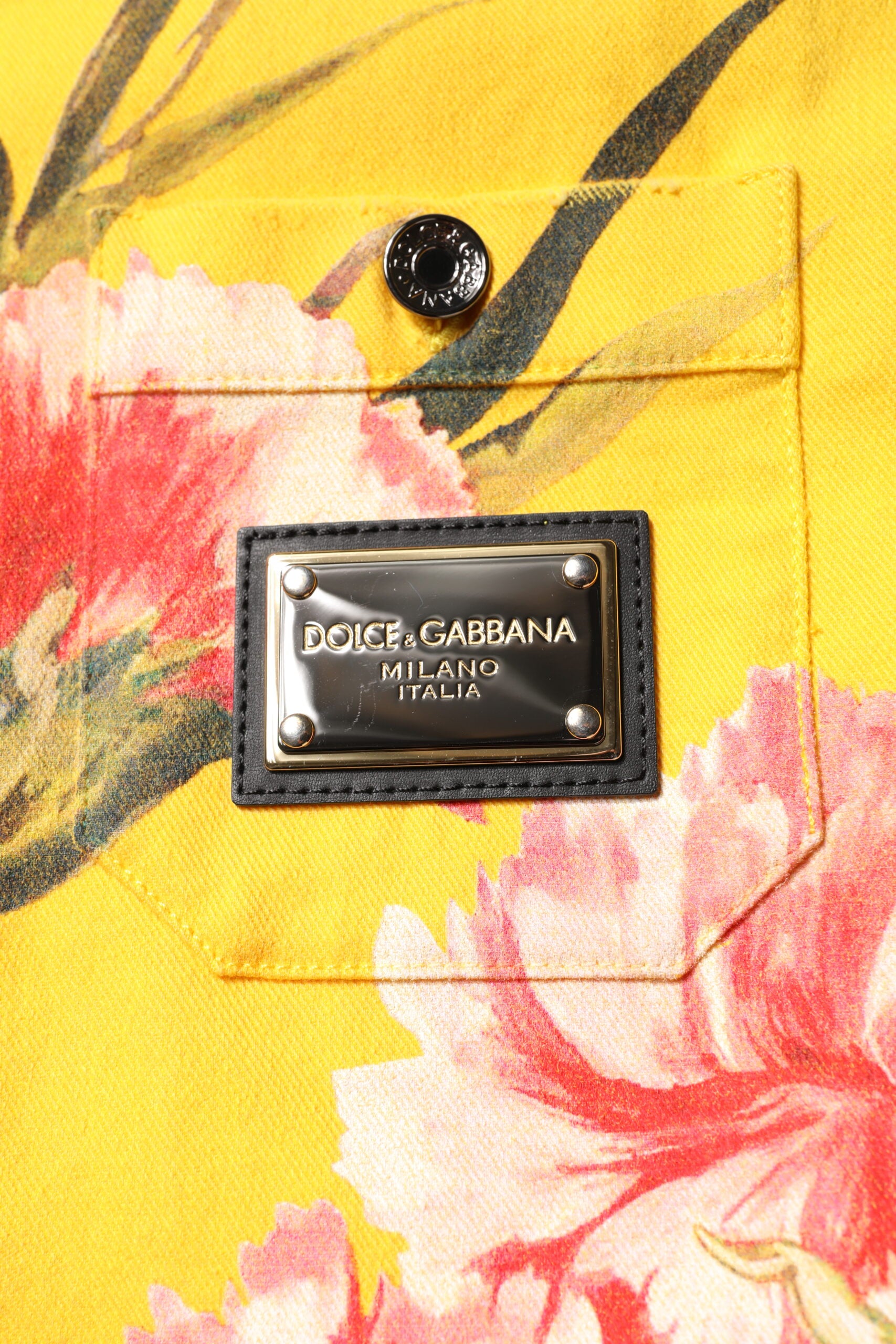 Dolce & Gabbana Yellow Floral Men Button Down Casual Shirt | Regal Royce