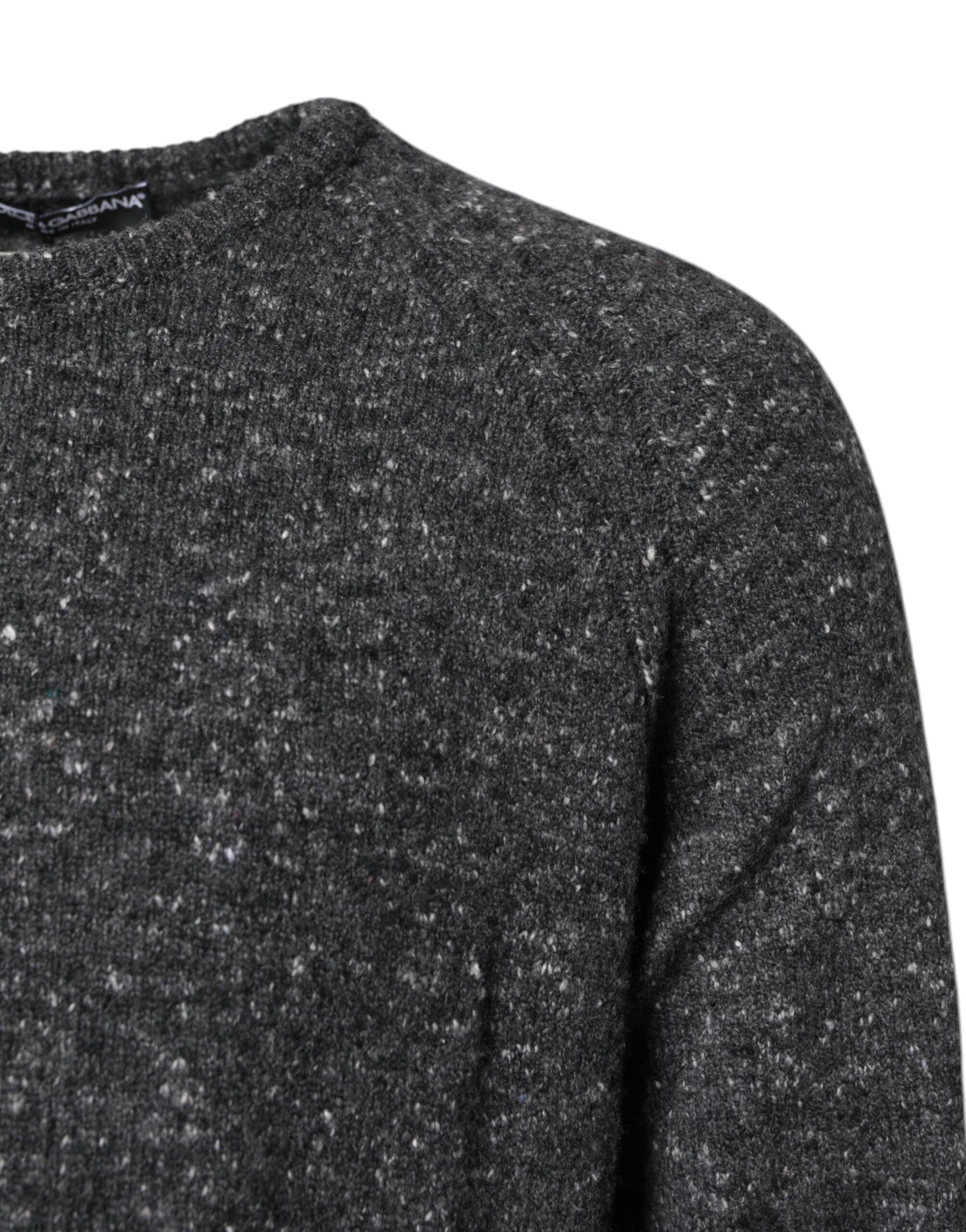 Dolce & Gabbana Gray Wool Knitted Round Neck Pullover Sweater | Regal Royce