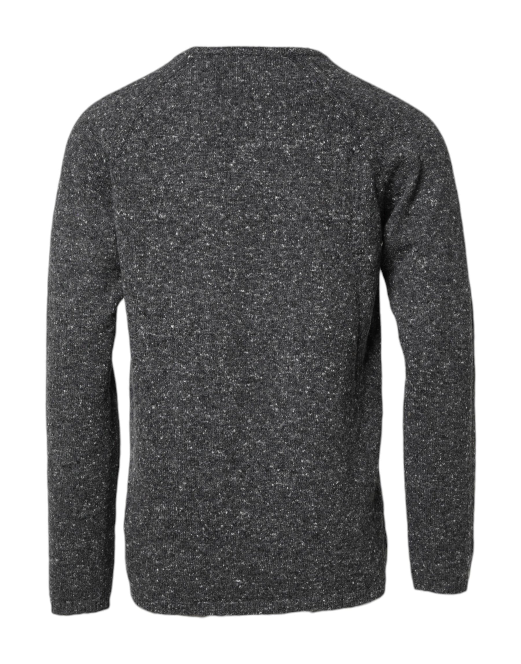Dolce & Gabbana Gray Wool Knitted Round Neck Pullover Sweater | Regal Royce