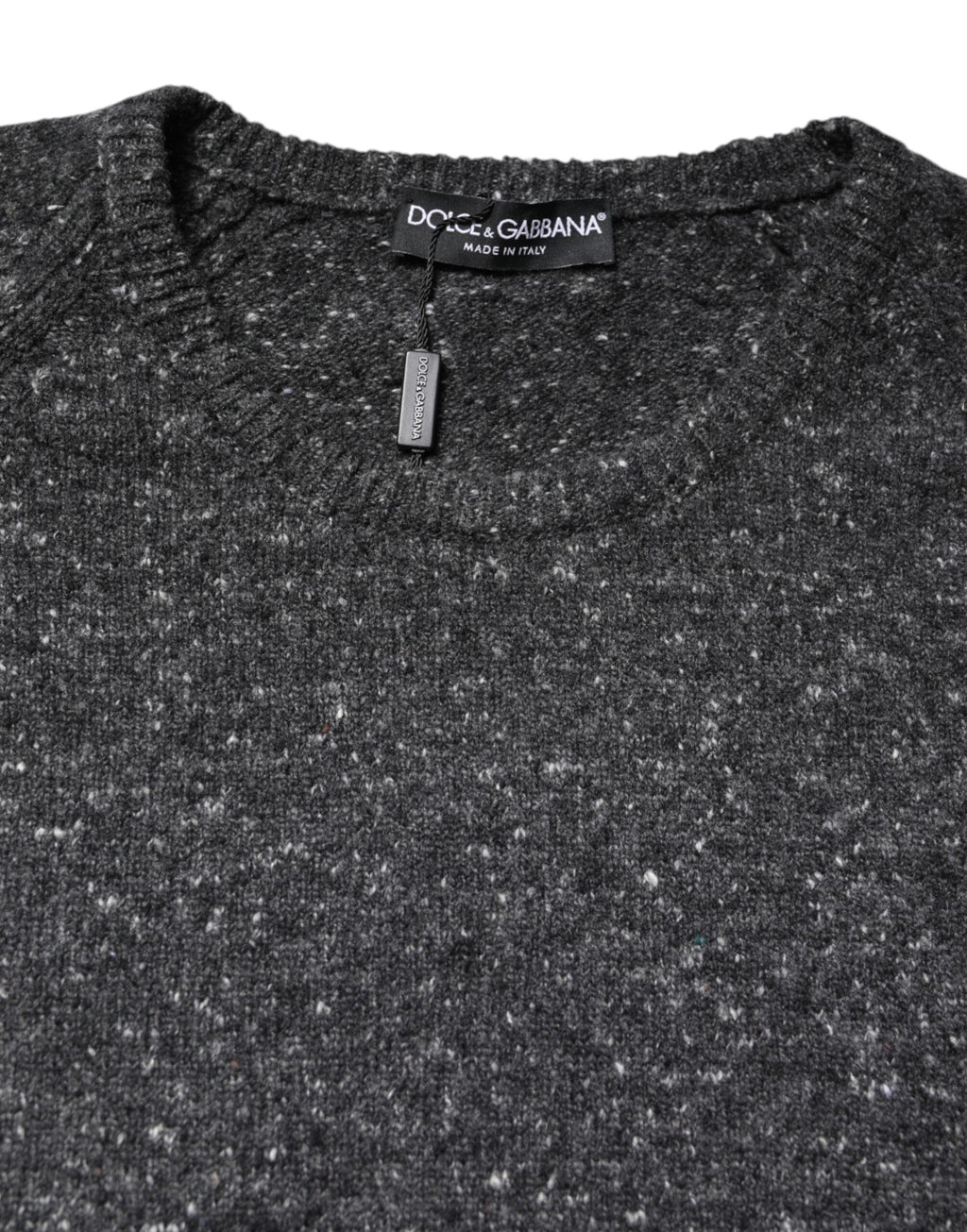 Dolce & Gabbana Gray Wool Knitted Round Neck Pullover Sweater