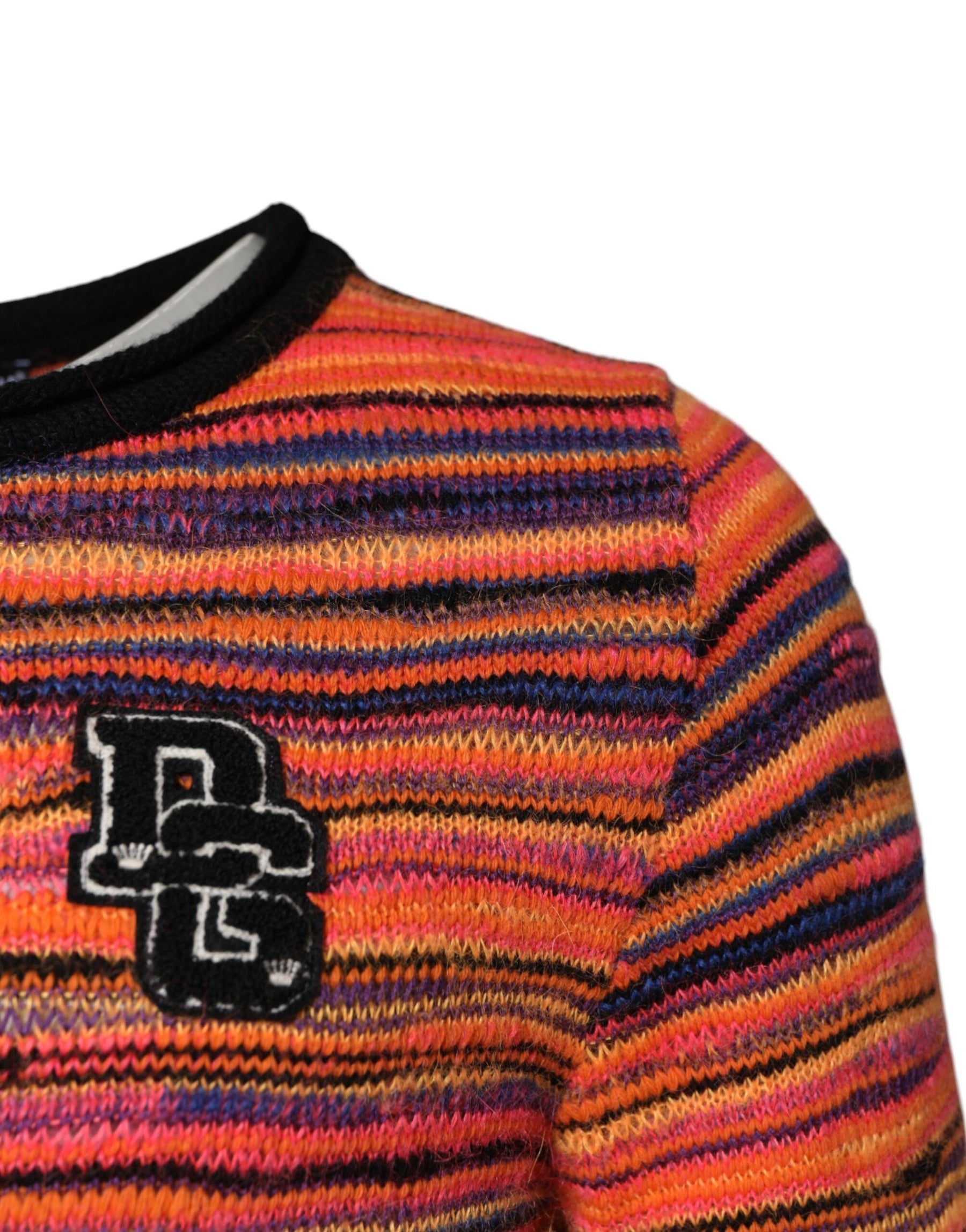 Dolce & Gabbana Multicolor Wool DGLogo Knit Pullover Sweater | Regal Royce