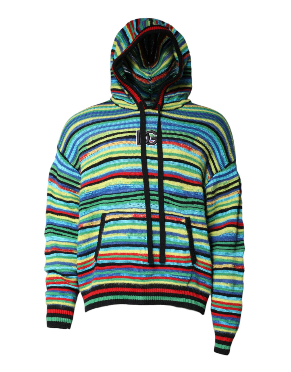 Dolce & Gabbana Multicolor Cotton Hooded Pullover Sweater