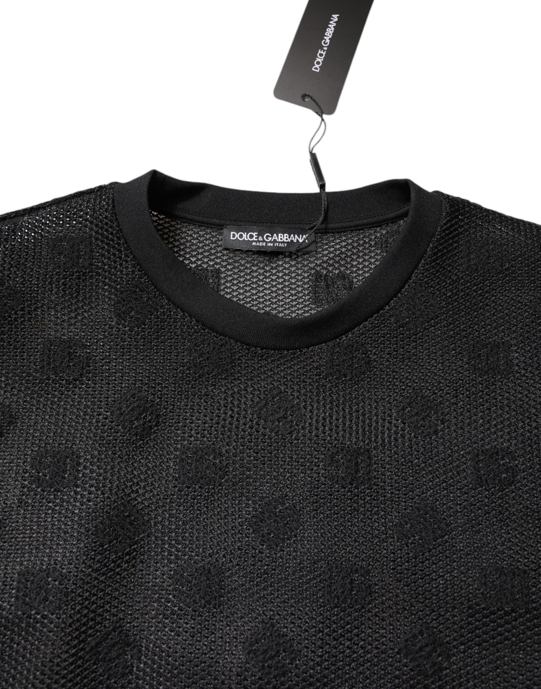 Dolce & Gabbana Black See Through Logo Short Sleeves T-shirt | Regal Royce