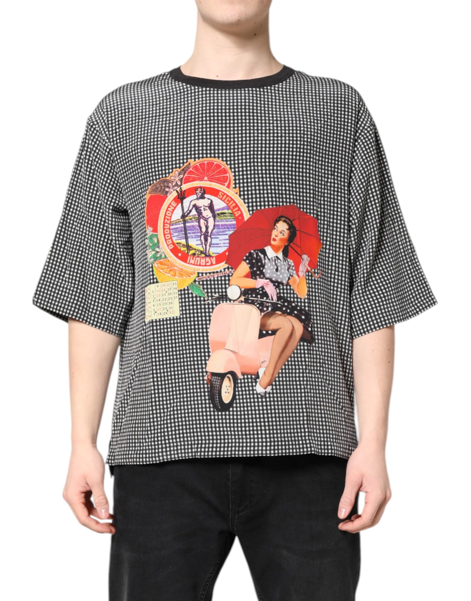 Dolce & Gabbana Black Graphic Print Short Sleeve T-shirt | Regal Royce