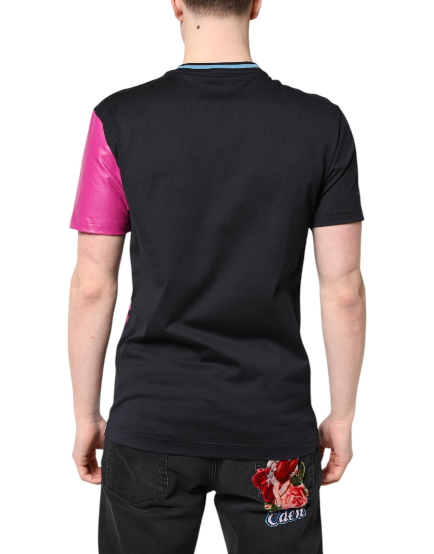 Dolce & Gabbana Multicolor Printed Logo Short Sleeve T-shirt | Regal Royce