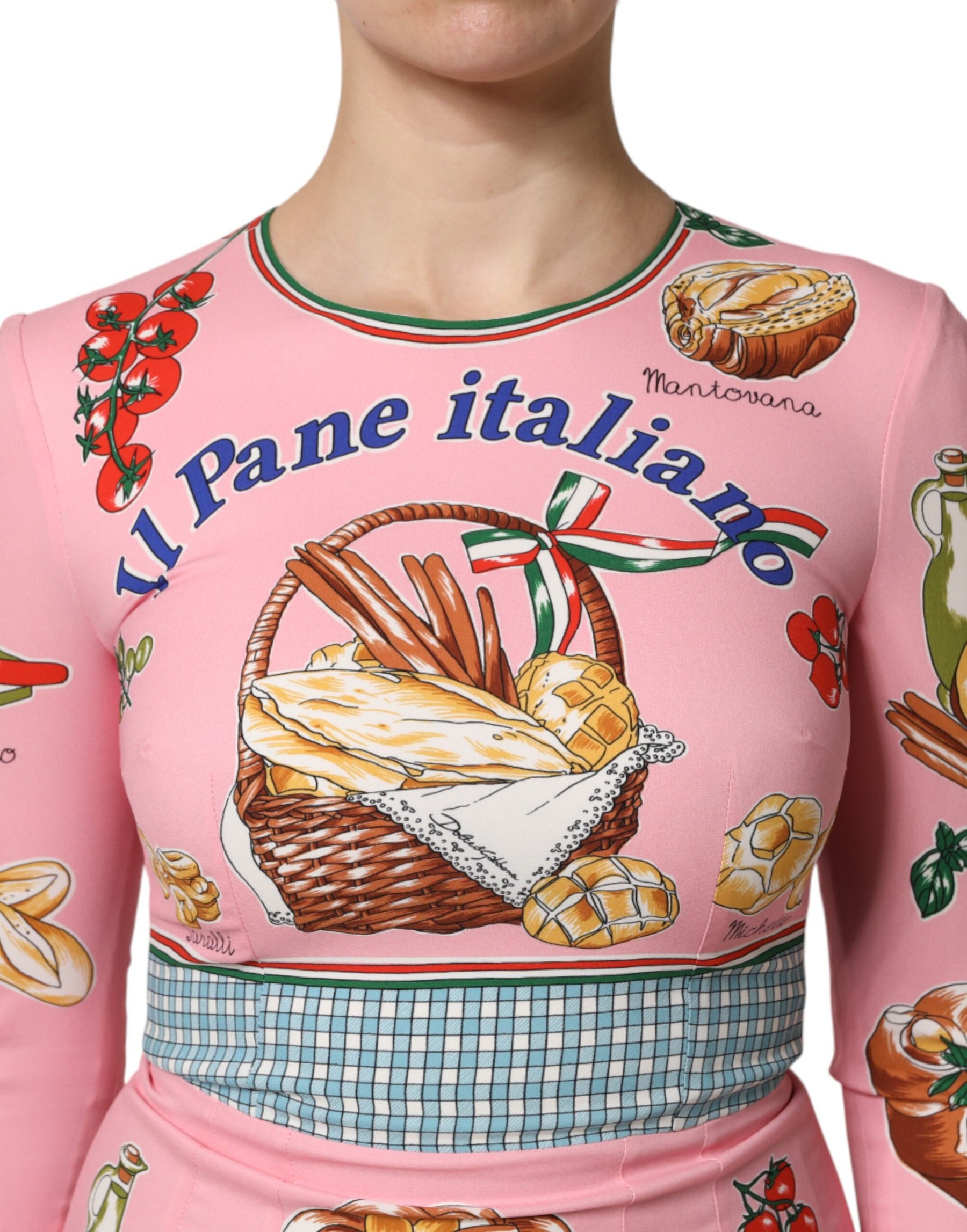 Dolce & Gabbana Pink Pastry Print Bodycon Sheath Midi Dress | Regal Royce