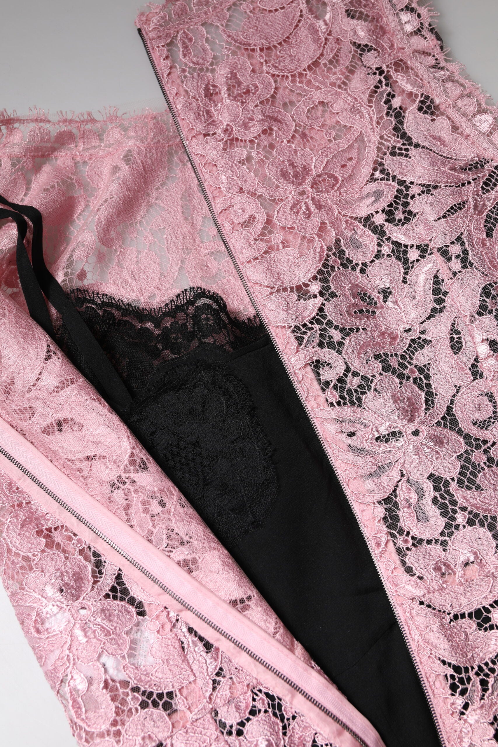 Dolce & Gabbana Pink Floral Lace Sleeveless Sheath Dress | Regal Royce
