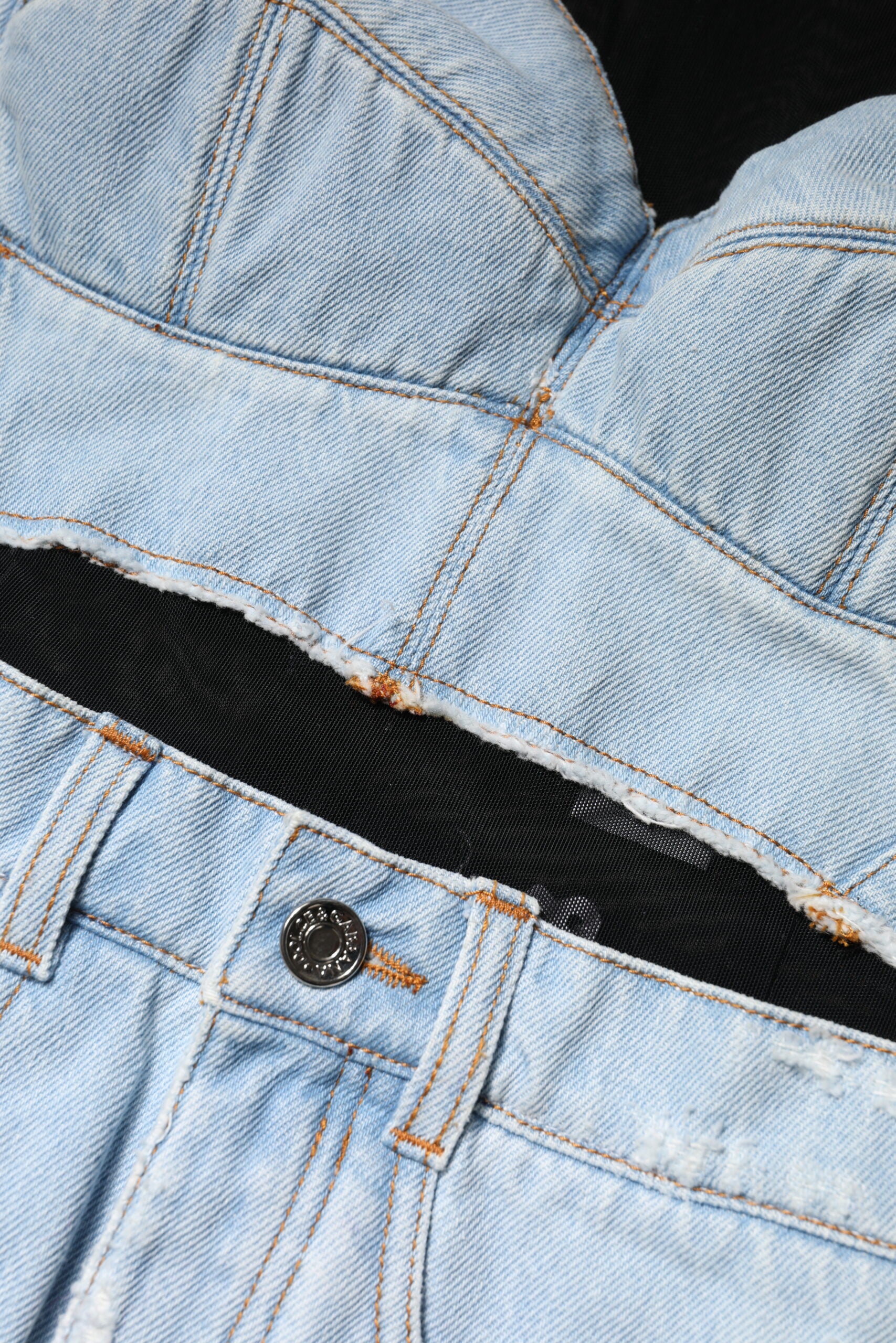 Dolce & Gabbana Black Blue Long Sleeves Denim Mini Dress | Regal Royce