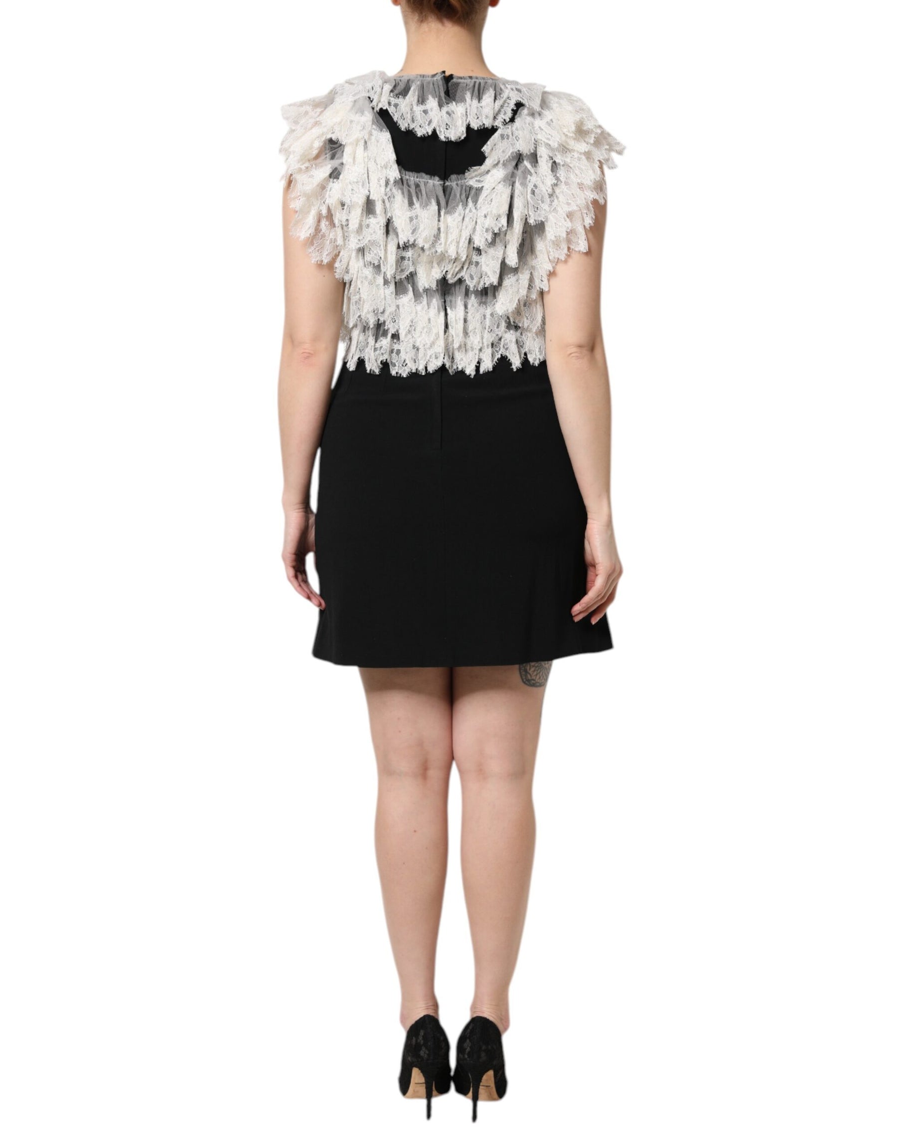 Dolce & Gabbana Black Fashion Devotion Embellish Mini Dress | Regal Royce