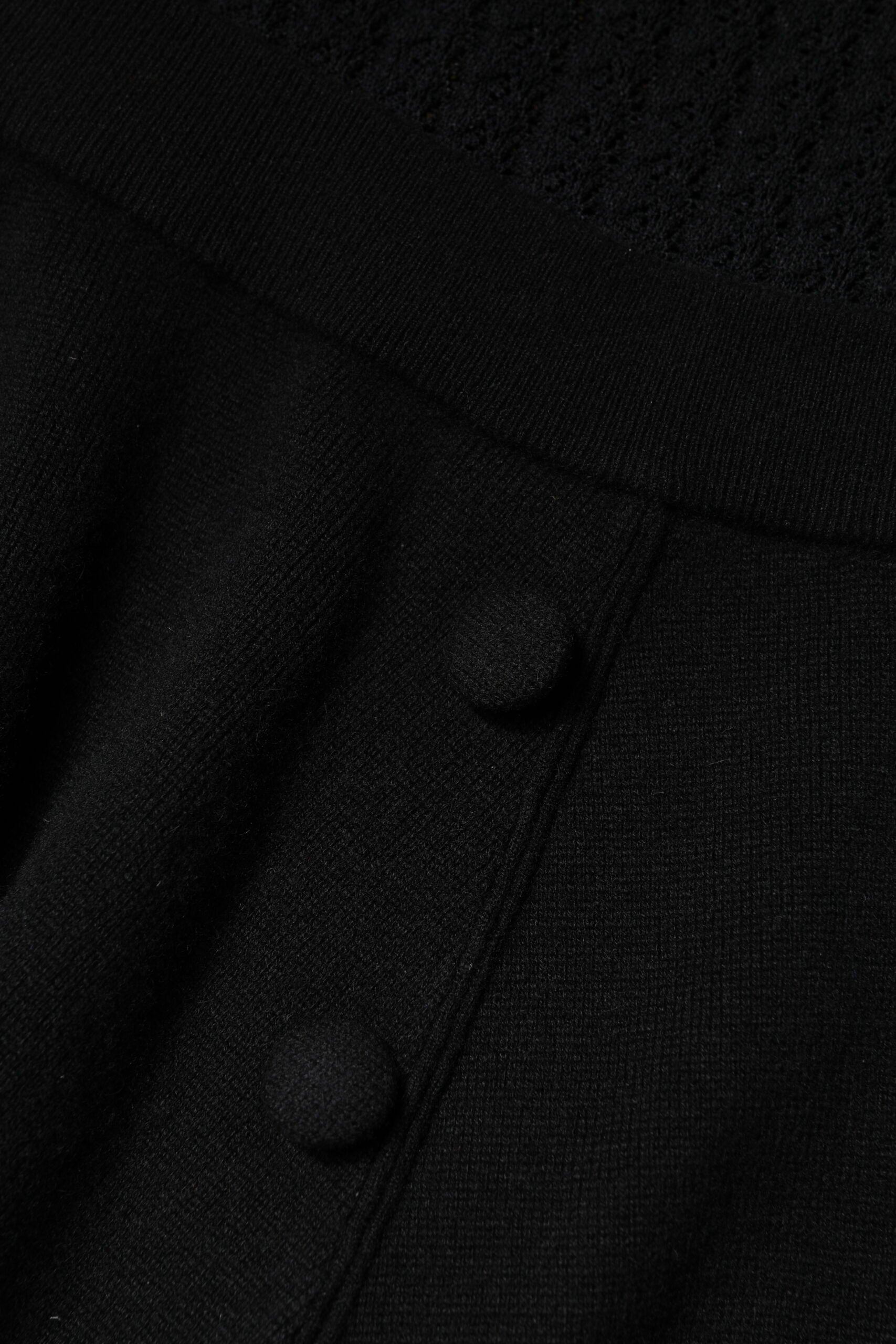 Dolce & Gabbana Black Cashmere Long Sleeves A-line Midi Dress | Regal Royce