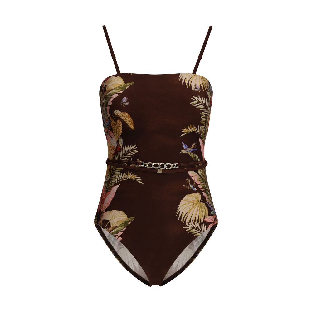 Zimmermann Brown Polyamide One-Piece Swimsuit | Regal Royce