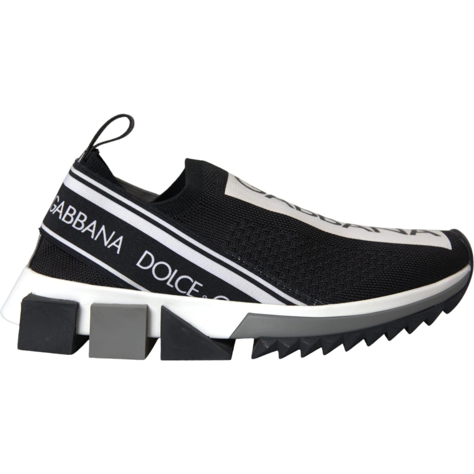 Dolce & Gabbana Black White Slip On Sorrento Sneakers Shoes | Regal Royce