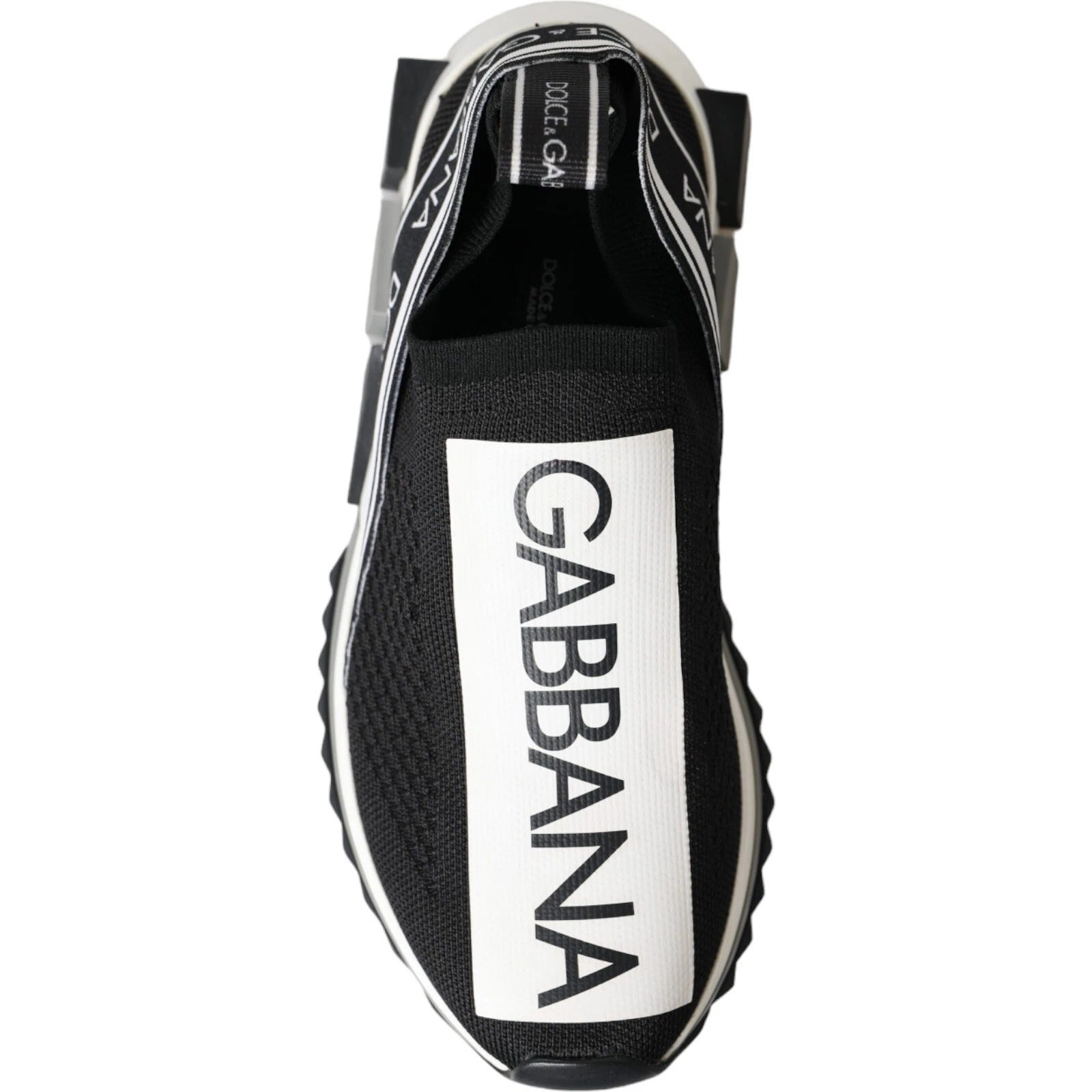 Dolce & Gabbana Black White Slip On Sorrento Sneakers Shoes | Regal Royce