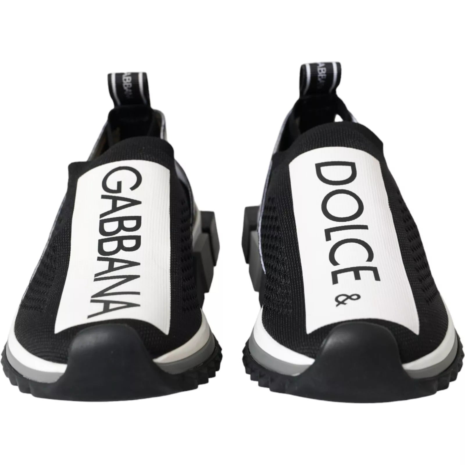 Dolce & Gabbana Black White Slip On Sorrento Sneakers Shoes | Regal Royce